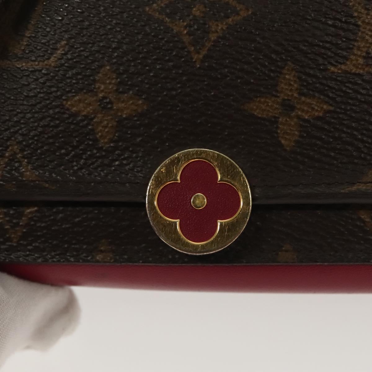 LOUIS VUITTON Monogram Portefeuille Flor Compact Wallet Fuchsia M64588 LV 136794