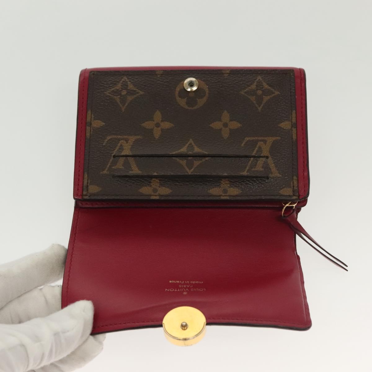 LOUIS VUITTON Monogram Portefeuille Flor Compact Wallet Fuchsia M64588 LV 136794