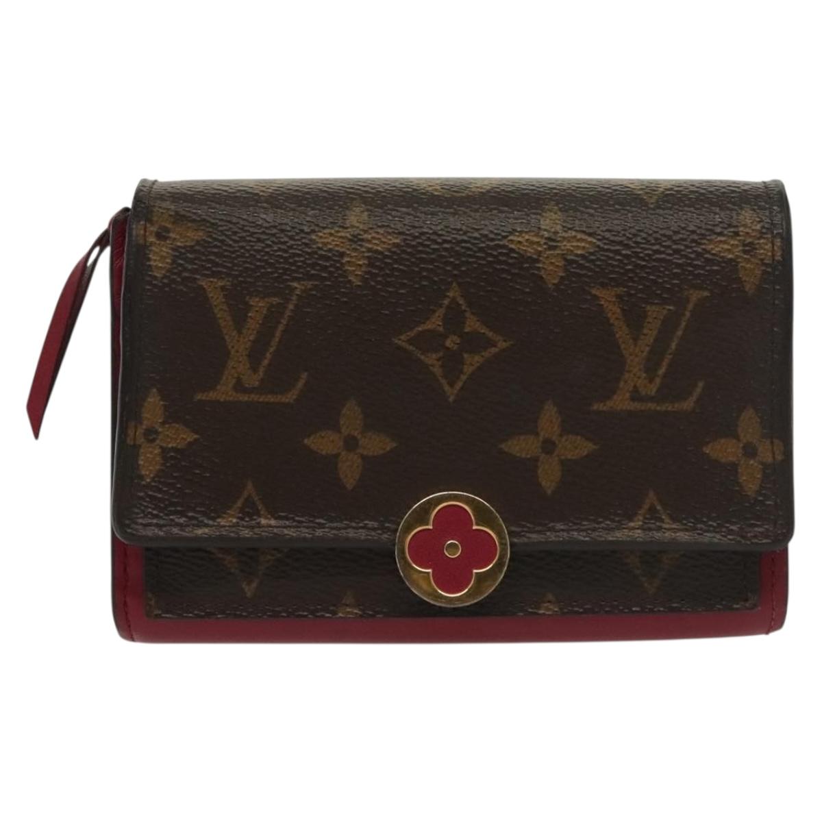 LOUIS VUITTON Monogram Portefeuille Flor Compact Wallet Fuchsia M64588 LV 136794