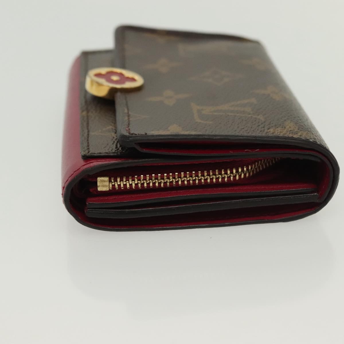 LOUIS VUITTON Monogram Portefeuille Flor Compact Wallet Fuchsia M64588 LV 136794