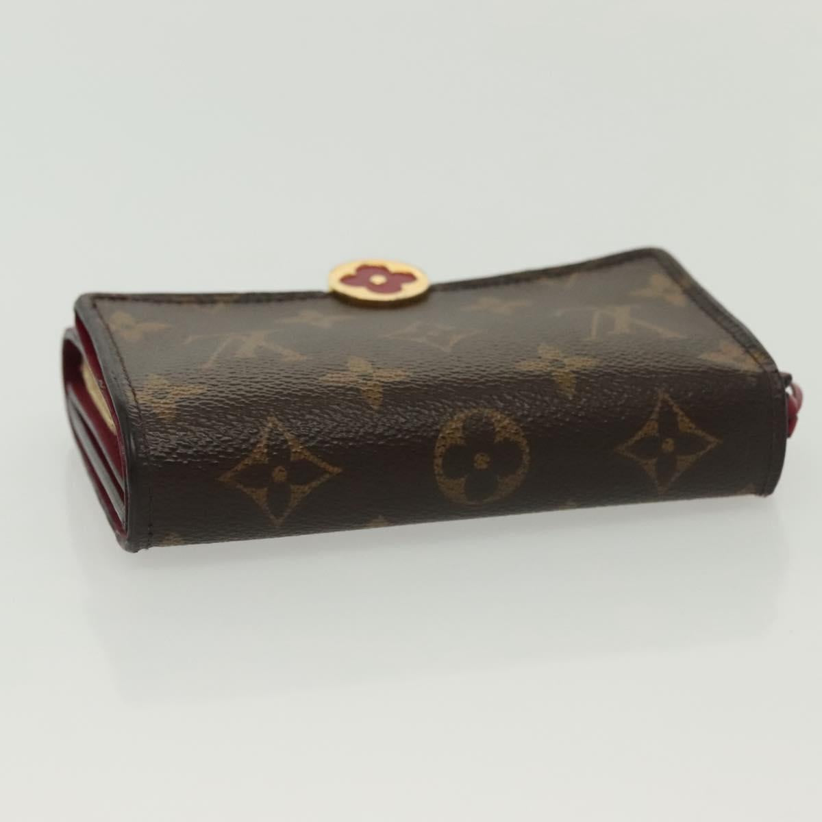 LOUIS VUITTON Monogram Portefeuille Flor Compact Wallet Fuchsia M64588 LV 136794