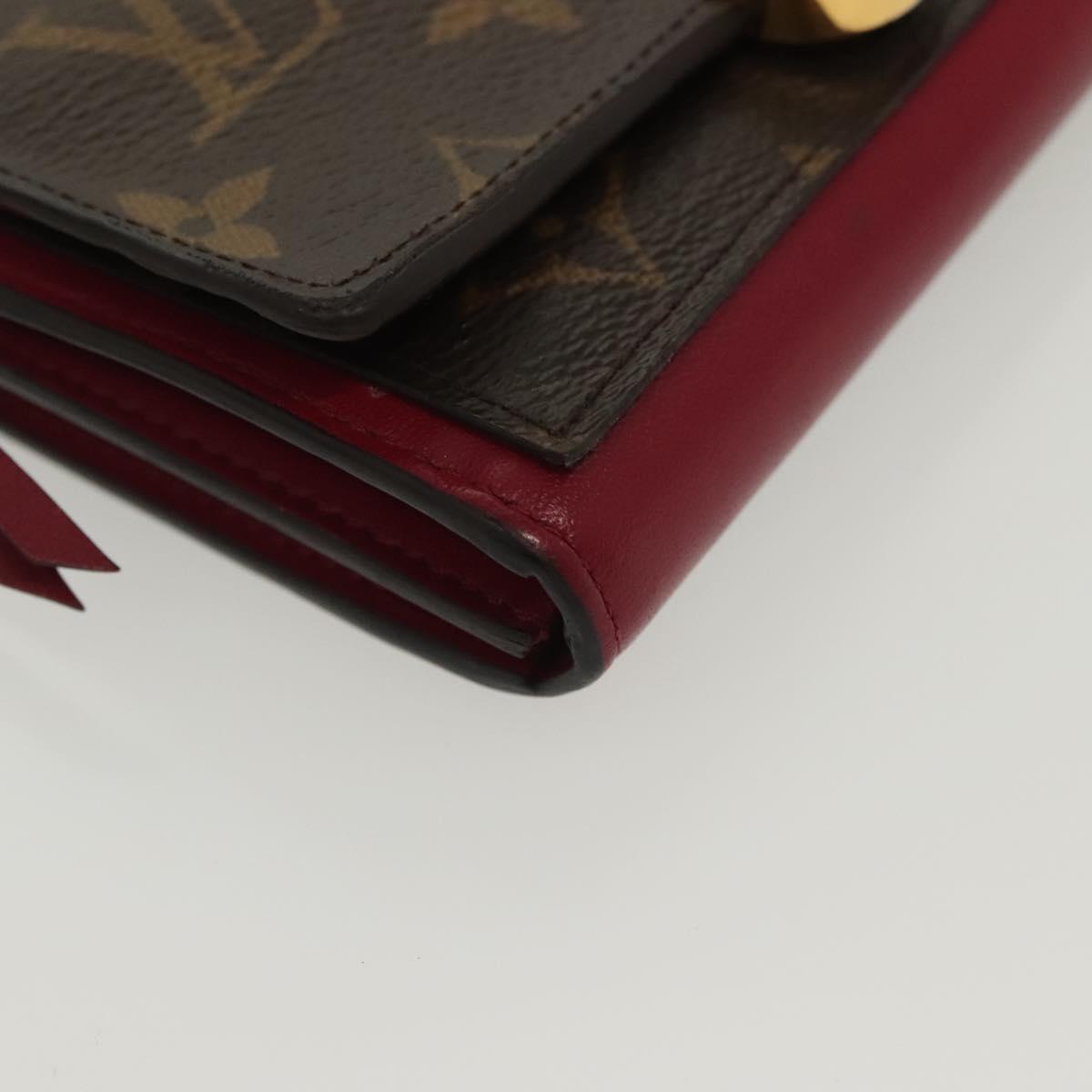 LOUIS VUITTON Monogram Portefeuille Flor Compact Wallet Fuchsia M64588 LV 136794