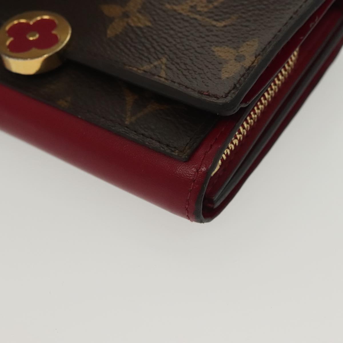 LOUIS VUITTON Monogram Portefeuille Flor Compact Wallet Fuchsia M64588 LV 136794