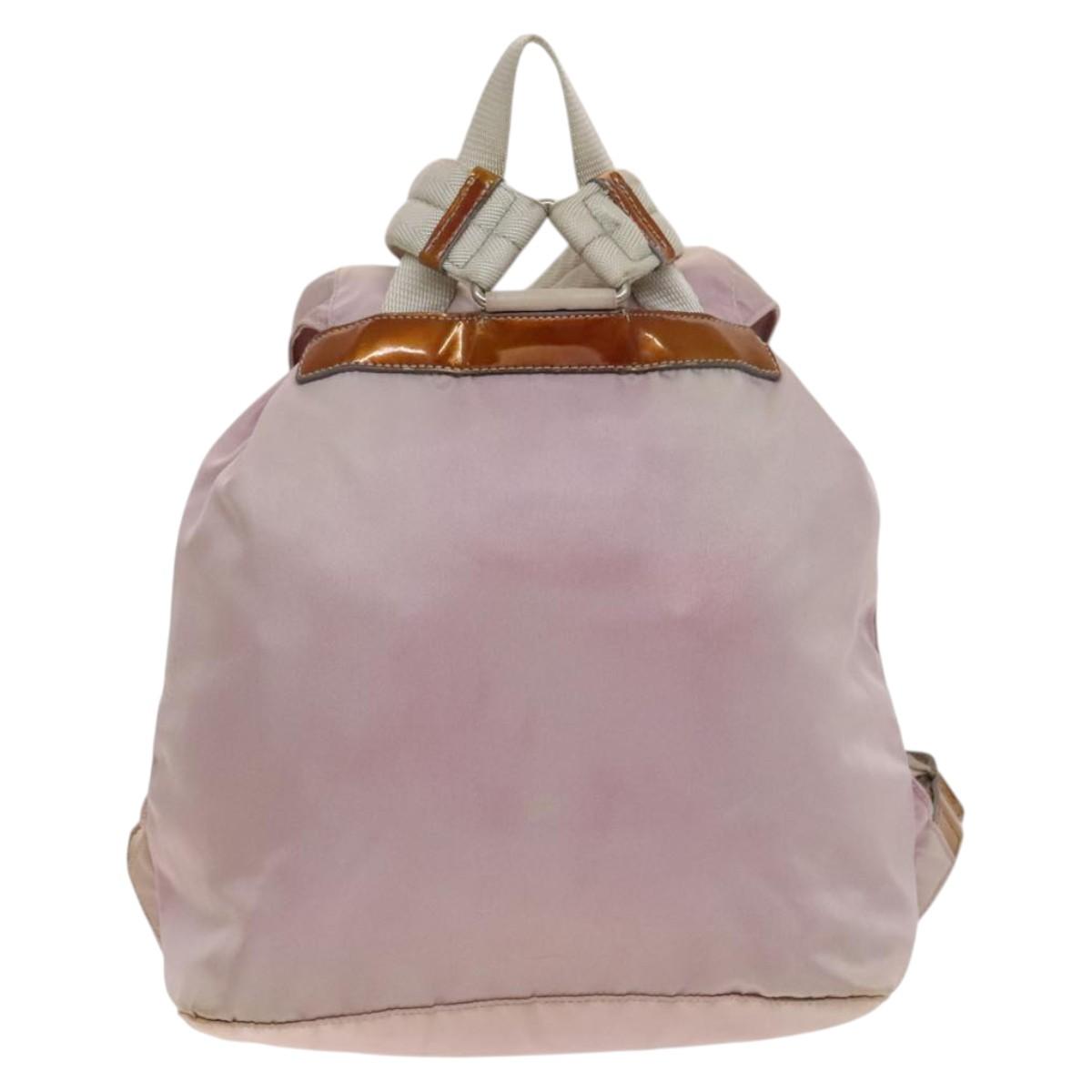 PRADA Backpack Nylon Pink Silver Auth 136807