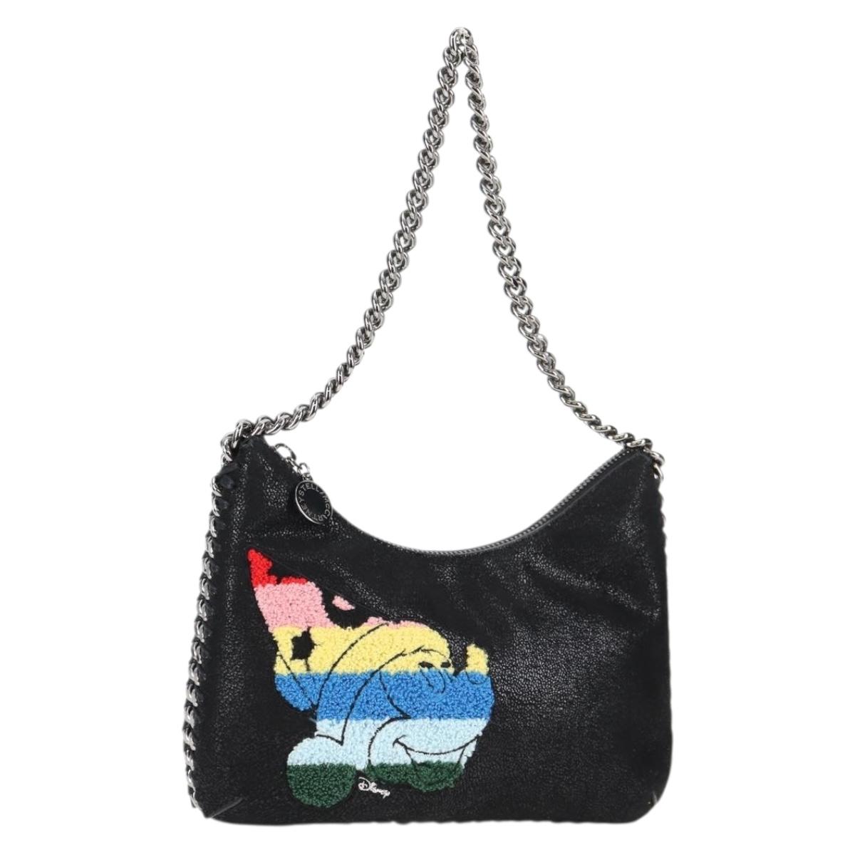 Stella MacCartney Chain Fabera Bag Suede Disney Collaboration Black Auth 136810M