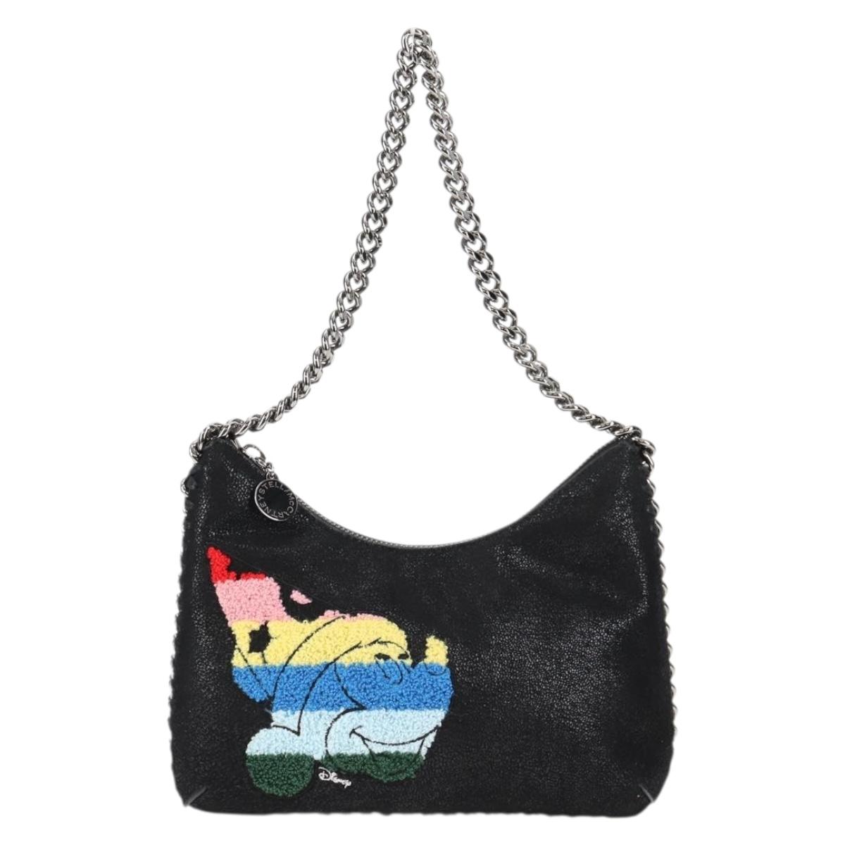 Stella MacCartney Chain Fabera Bag Suede Disney Collaboration Black Auth 136810M