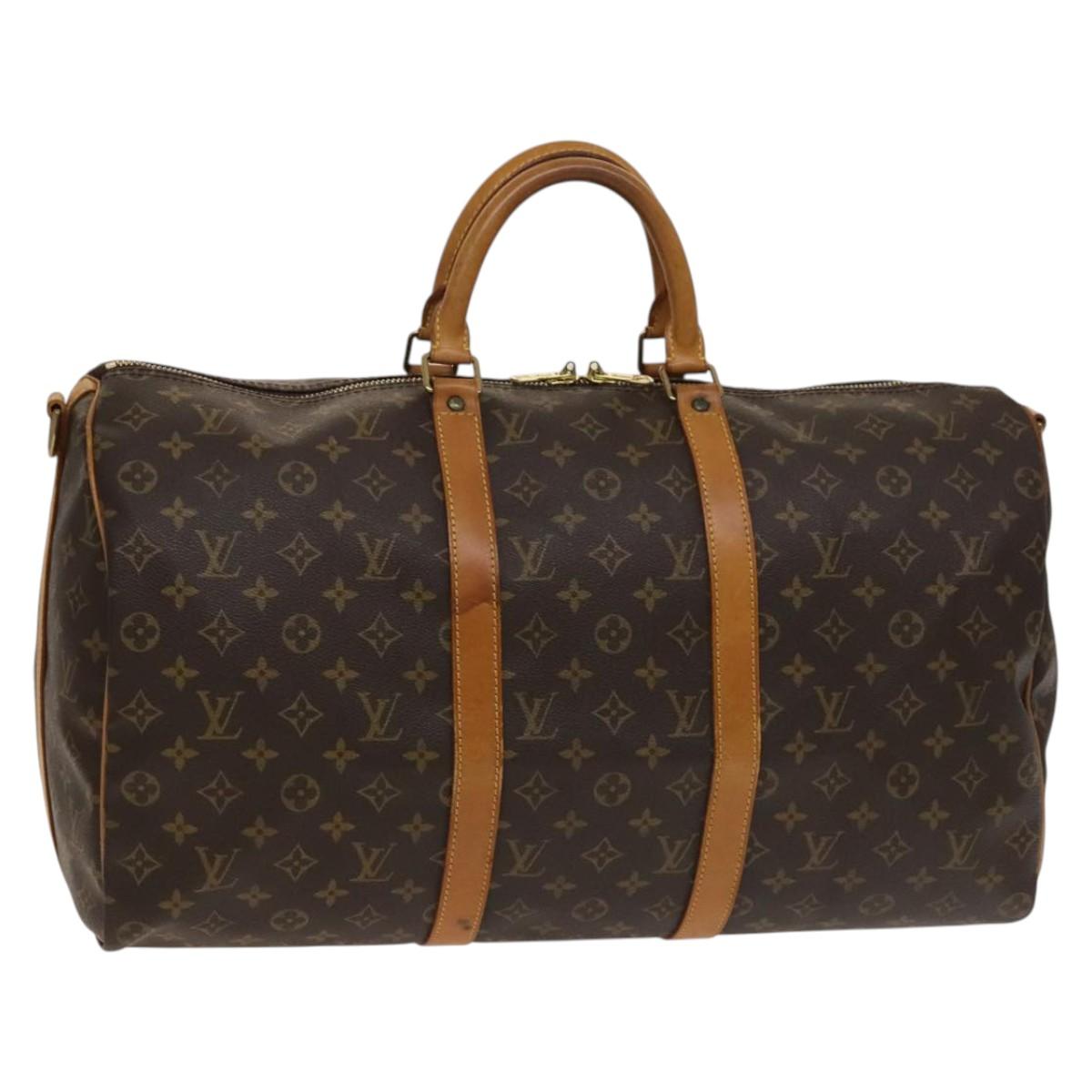 LOUIS VUITTON Monogram Keepall Bandouliere 50 Boston Bag M41416 LV Auth 136836