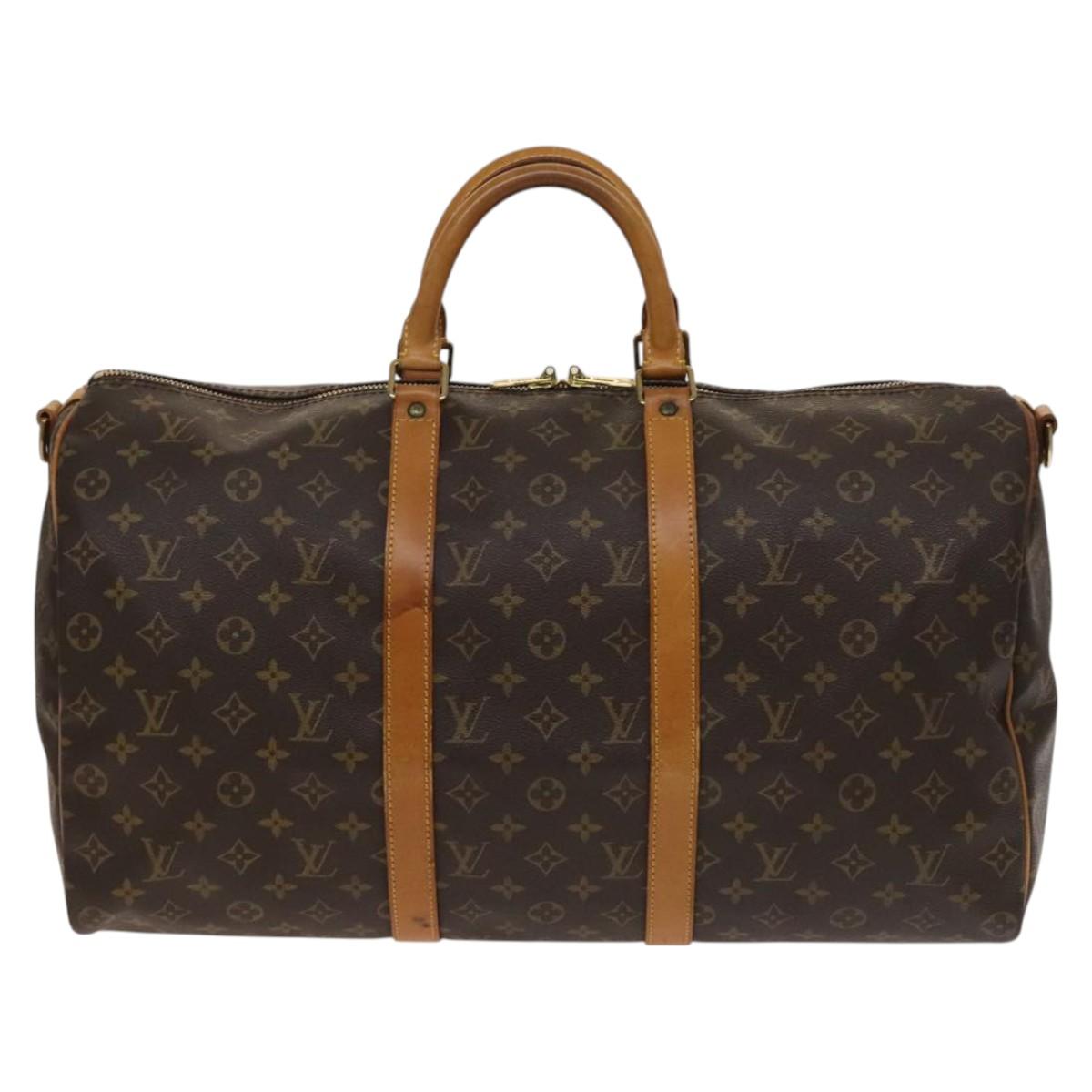 LOUIS VUITTON Monogram Keepall Bandouliere 50 Boston Bag M41416 LV Auth 136836