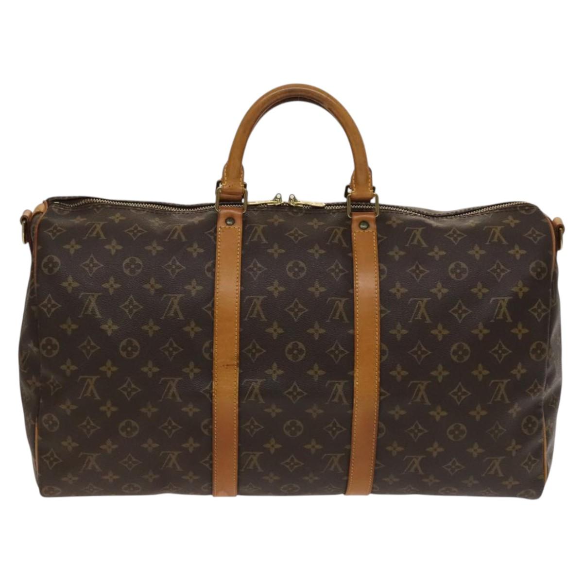 LOUIS VUITTON Monogram Keepall Bandouliere 50 Boston Bag M41416 LV Auth 136836
