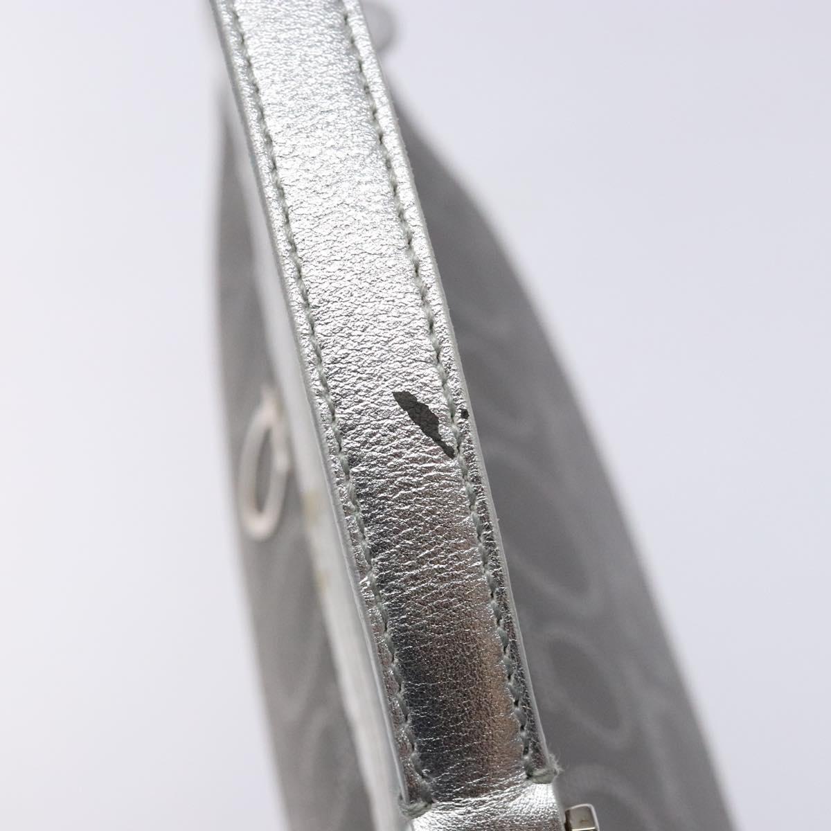 Salvatore Ferragamo Gancini Shoulder Bag Leather Silver Auth 136843