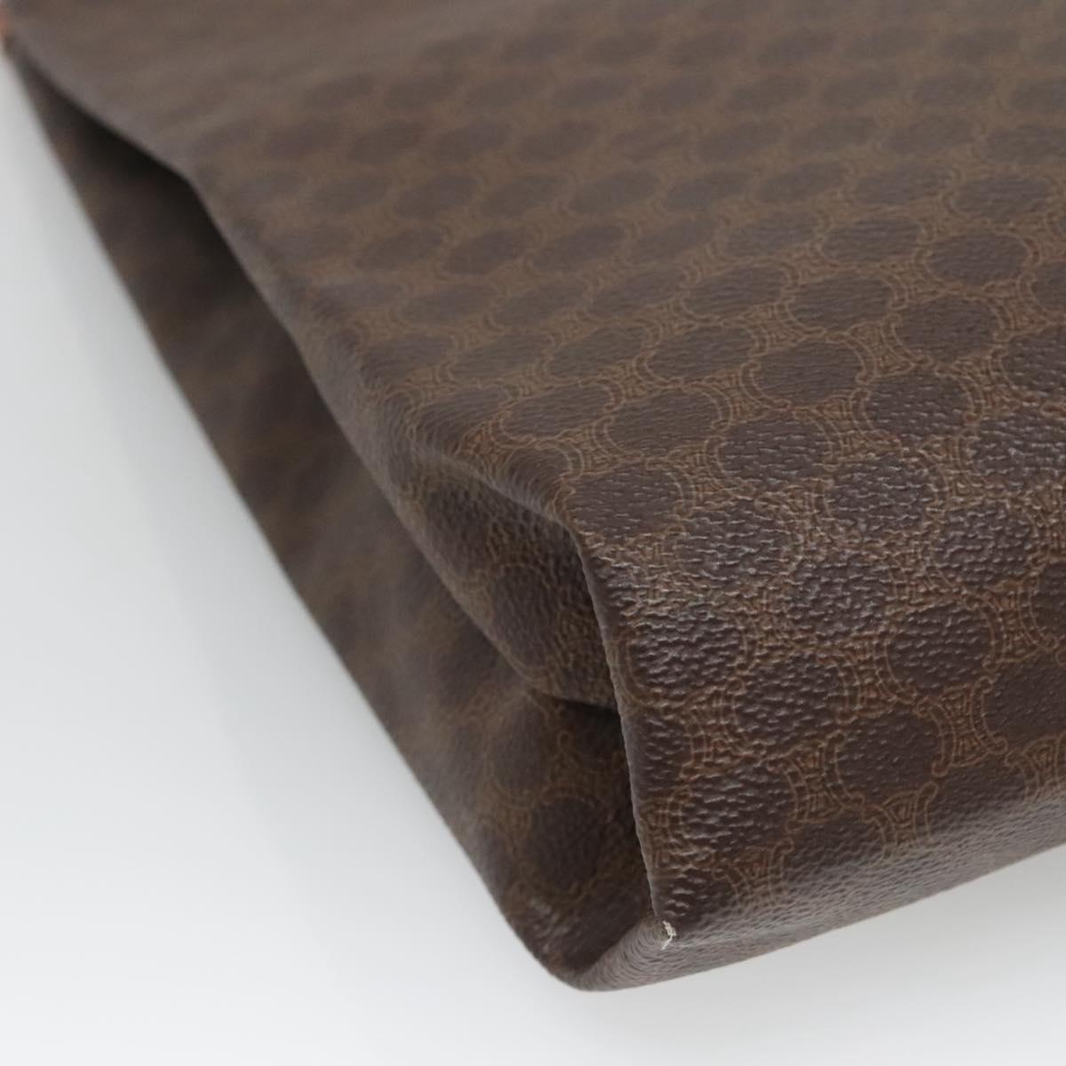 CELINE Macadam Canvas Tote Bag PVC Brown Gold Auth 136856