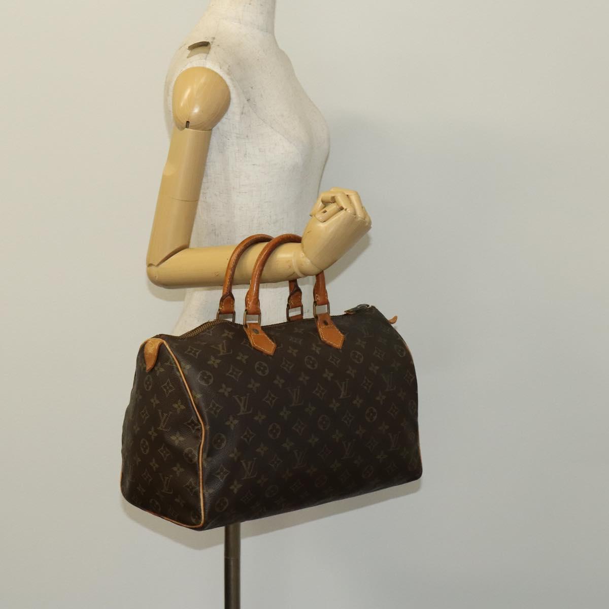 LOUIS VUITTON Monogram Speedy 35 Hand Bag M41524 LV Auth 136864