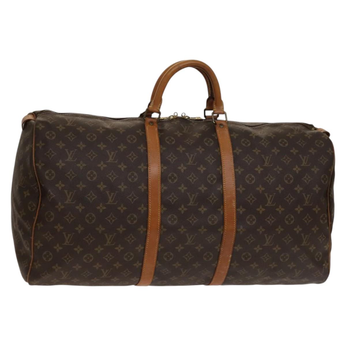 LOUIS VUITTON Monogram Keepall 60 Boston Bag M41422 LV Auth 136866