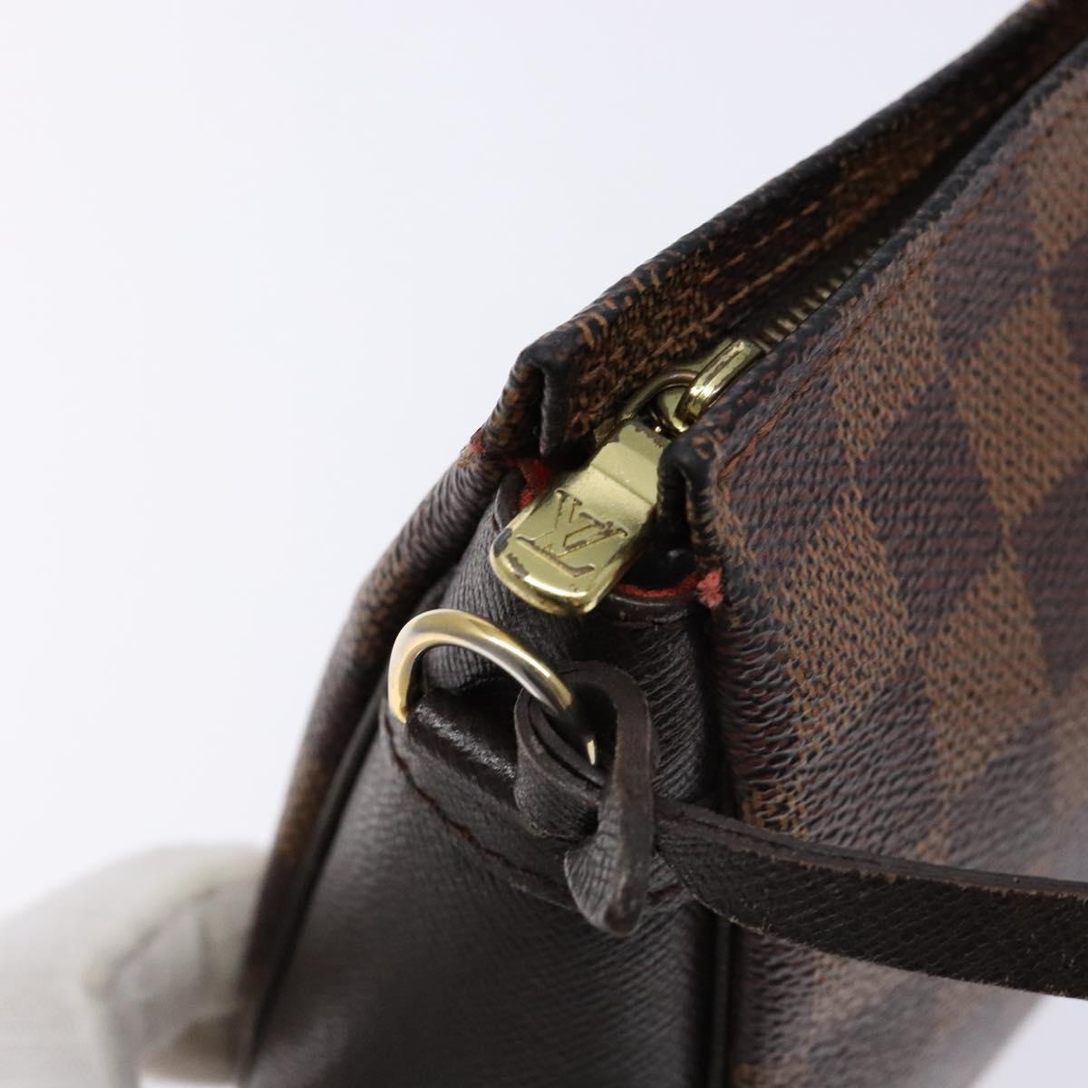 LOUIS VUITTON Damier Ebene Trousse Makeup Pouch N51982 LV Auth 136871