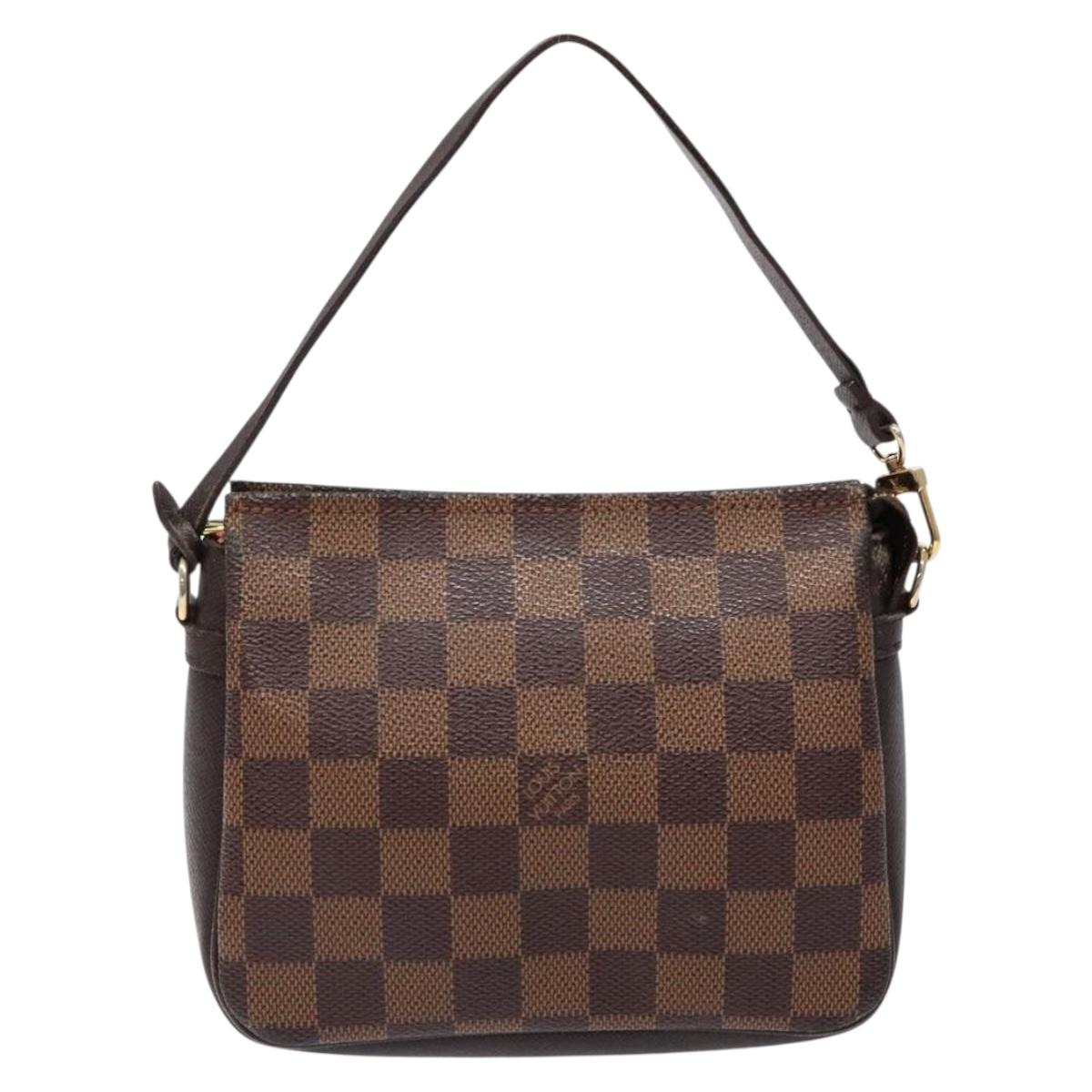LOUIS VUITTON Damier Ebene Trousse Makeup Pouch N51982 LV Auth 136871