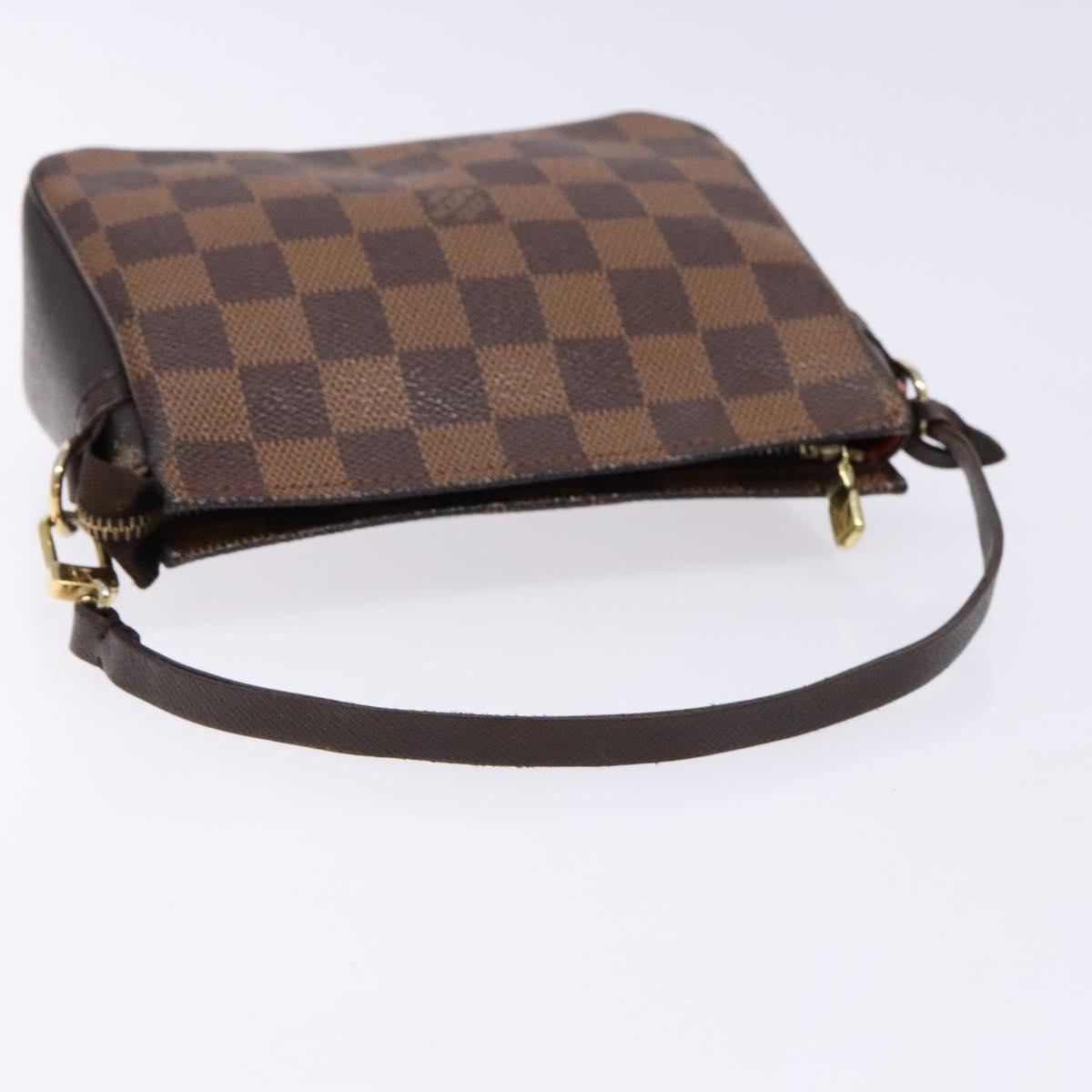 LOUIS VUITTON Damier Ebene Trousse Makeup Pouch N51982 LV Auth 136871