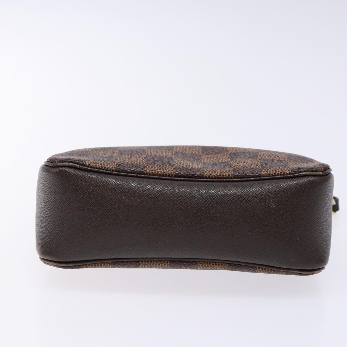 LOUIS VUITTON Damier Ebene Trousse Makeup Pouch N51982 LV Auth 136871