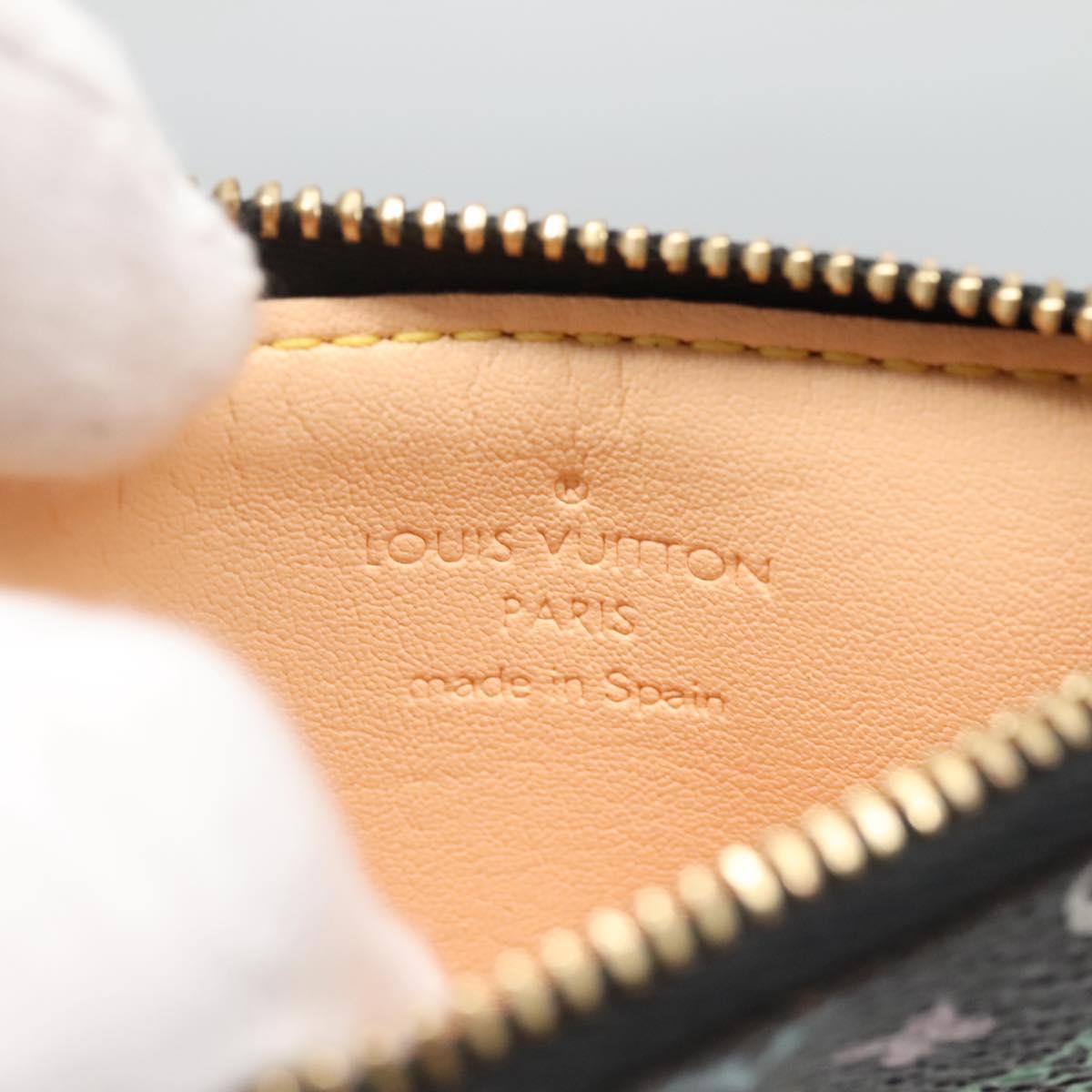 LOUIS VUITTON Multicolor Pochette Cles Coin Purse Black M13664 LV Auth 136877