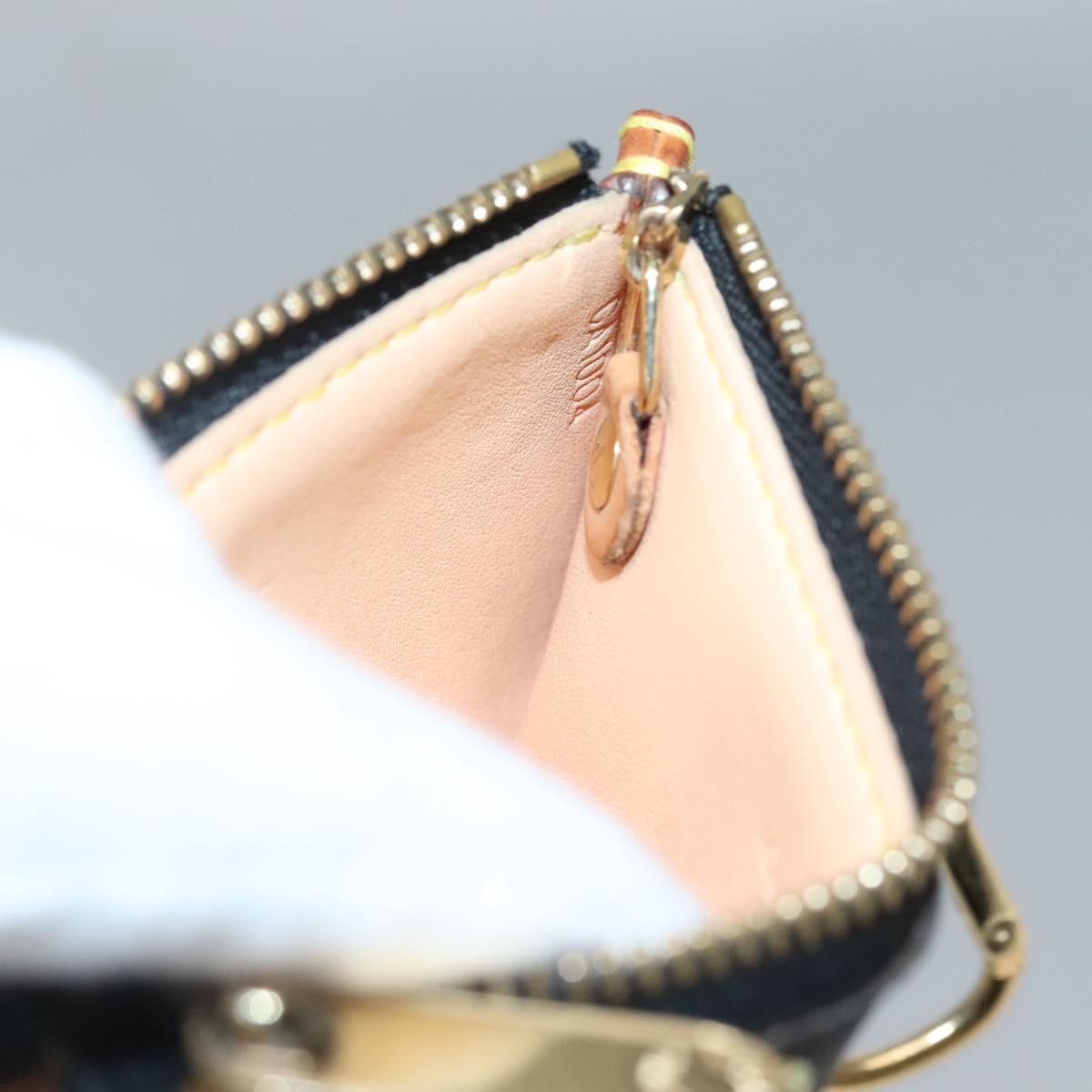 LOUIS VUITTON Multicolor Pochette Cles Coin Purse Black M13664 LV Auth 136877