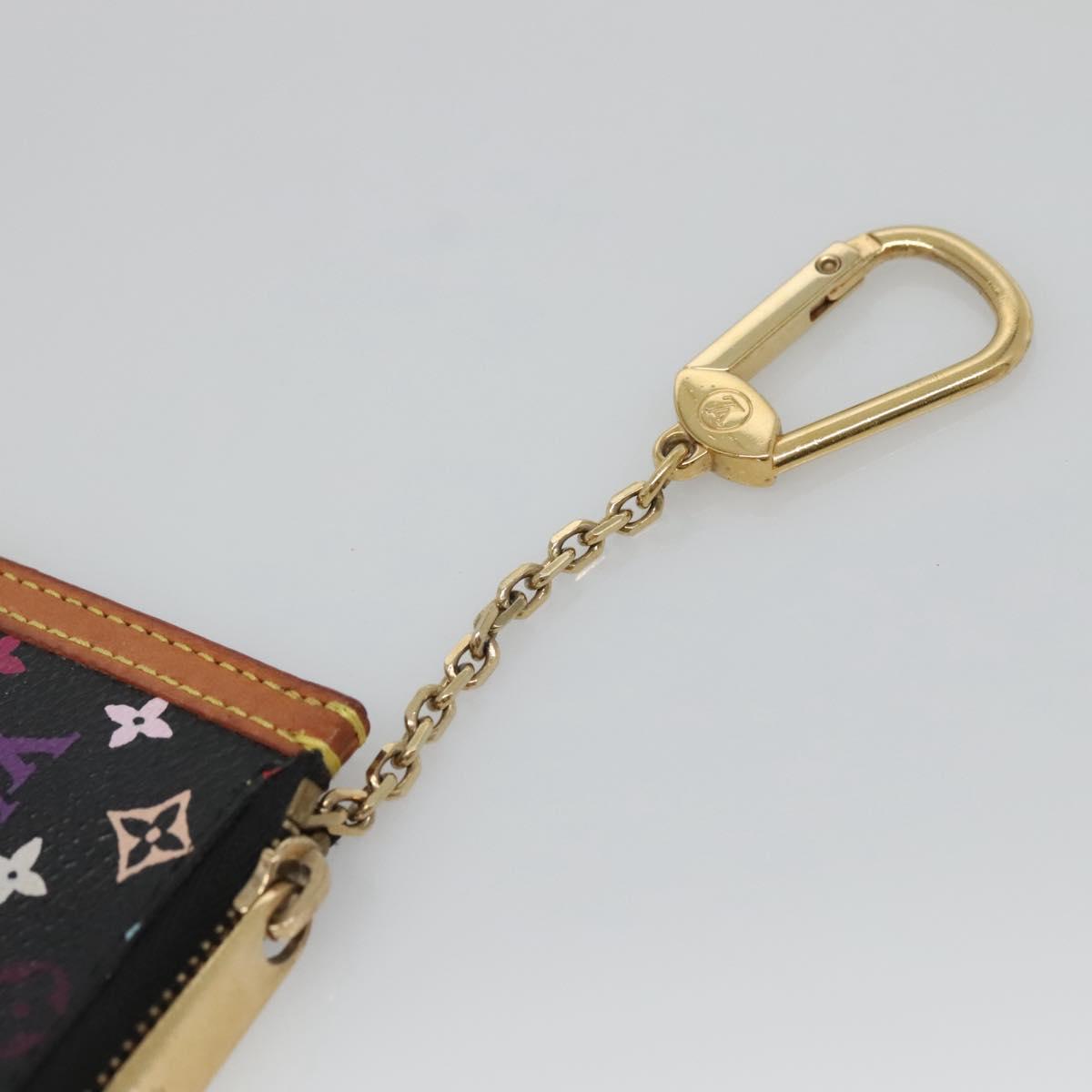 LOUIS VUITTON Multicolor Pochette Cles Coin Purse Black M13664 LV Auth 136877