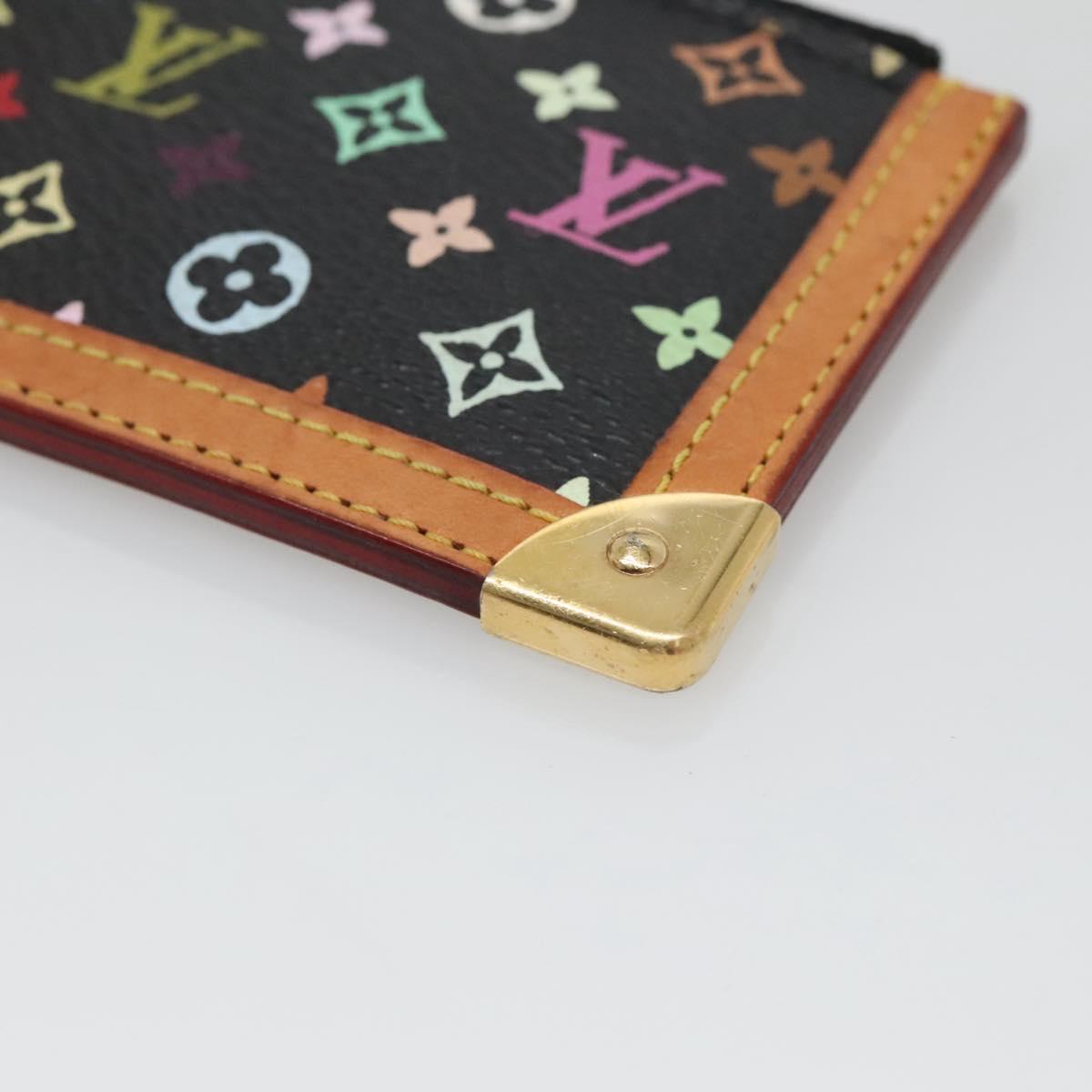LOUIS VUITTON Multicolor Pochette Cles Coin Purse Black M13664 LV Auth 136877