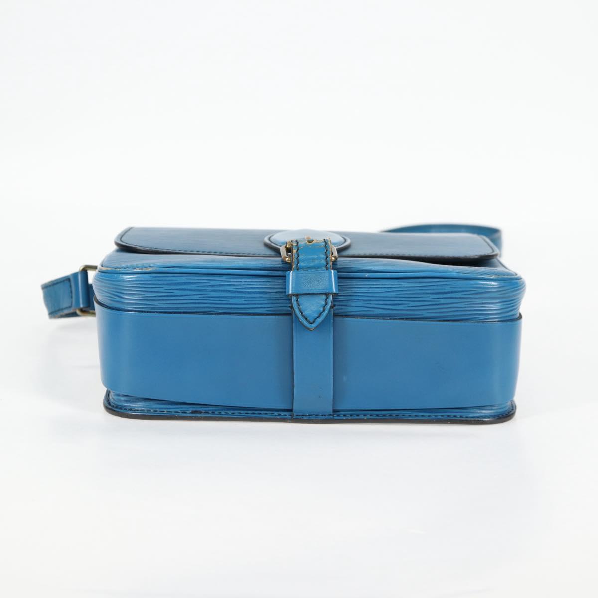LOUIS VUITTON Epi Cartouchiere MM Shoulder Bag Blue M52245 LV Auth 136888