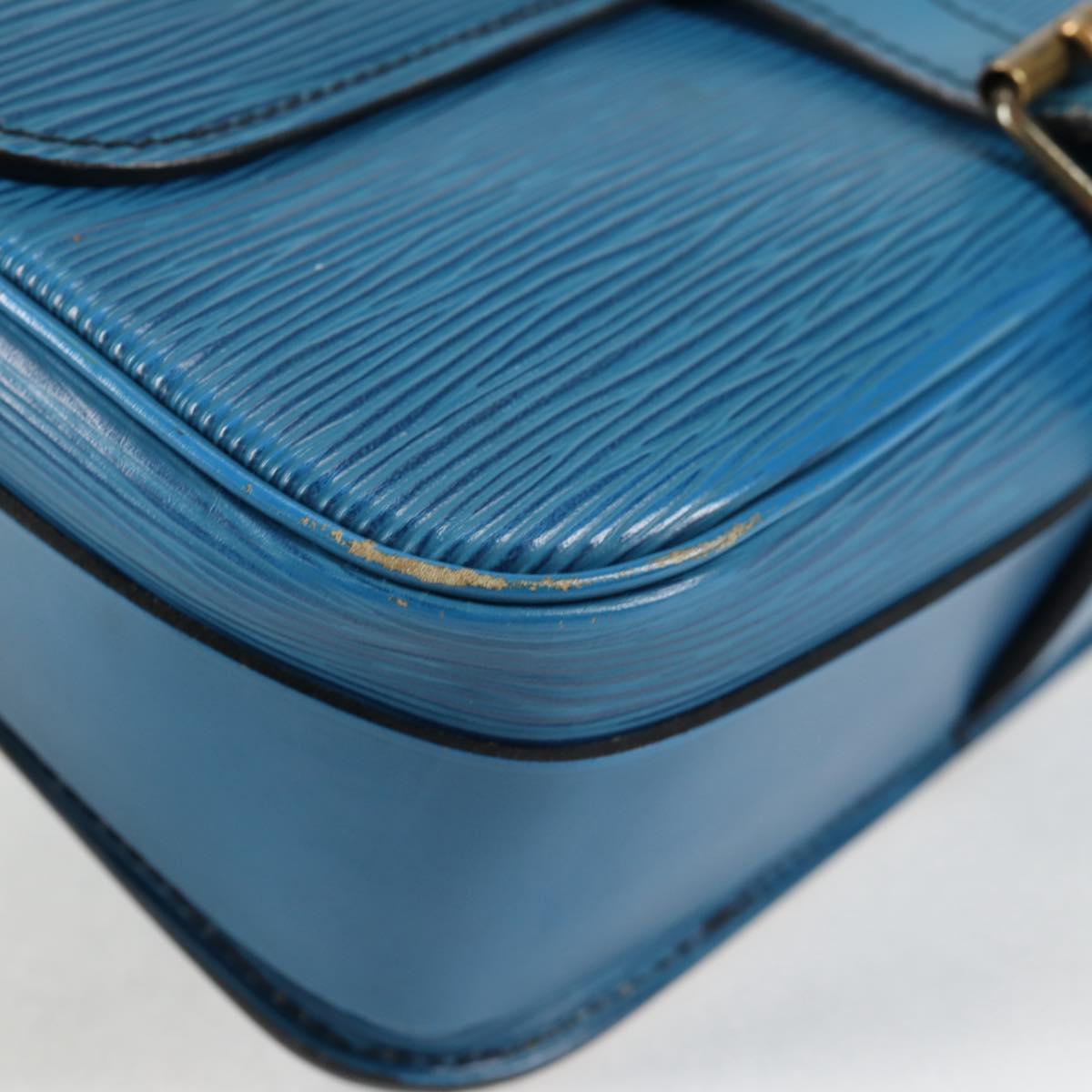 LOUIS VUITTON Epi Cartouchiere MM Shoulder Bag Blue M52245 LV Auth 136888