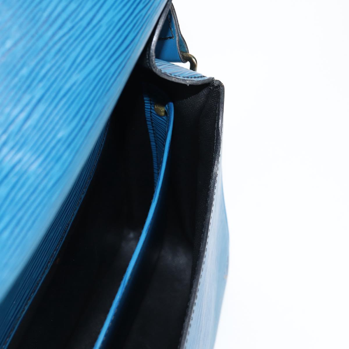 LOUIS VUITTON Epi Cartouchiere MM Shoulder Bag Blue M52245 LV Auth 136888