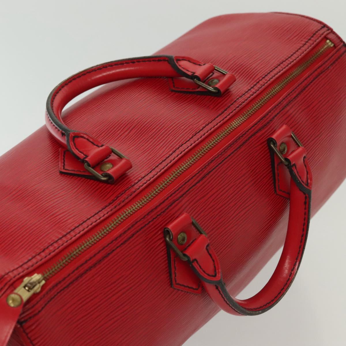 LOUIS VUITTON Epi Speedy 35 Hand Bag Castilian Red M42997 LV Auth 136904