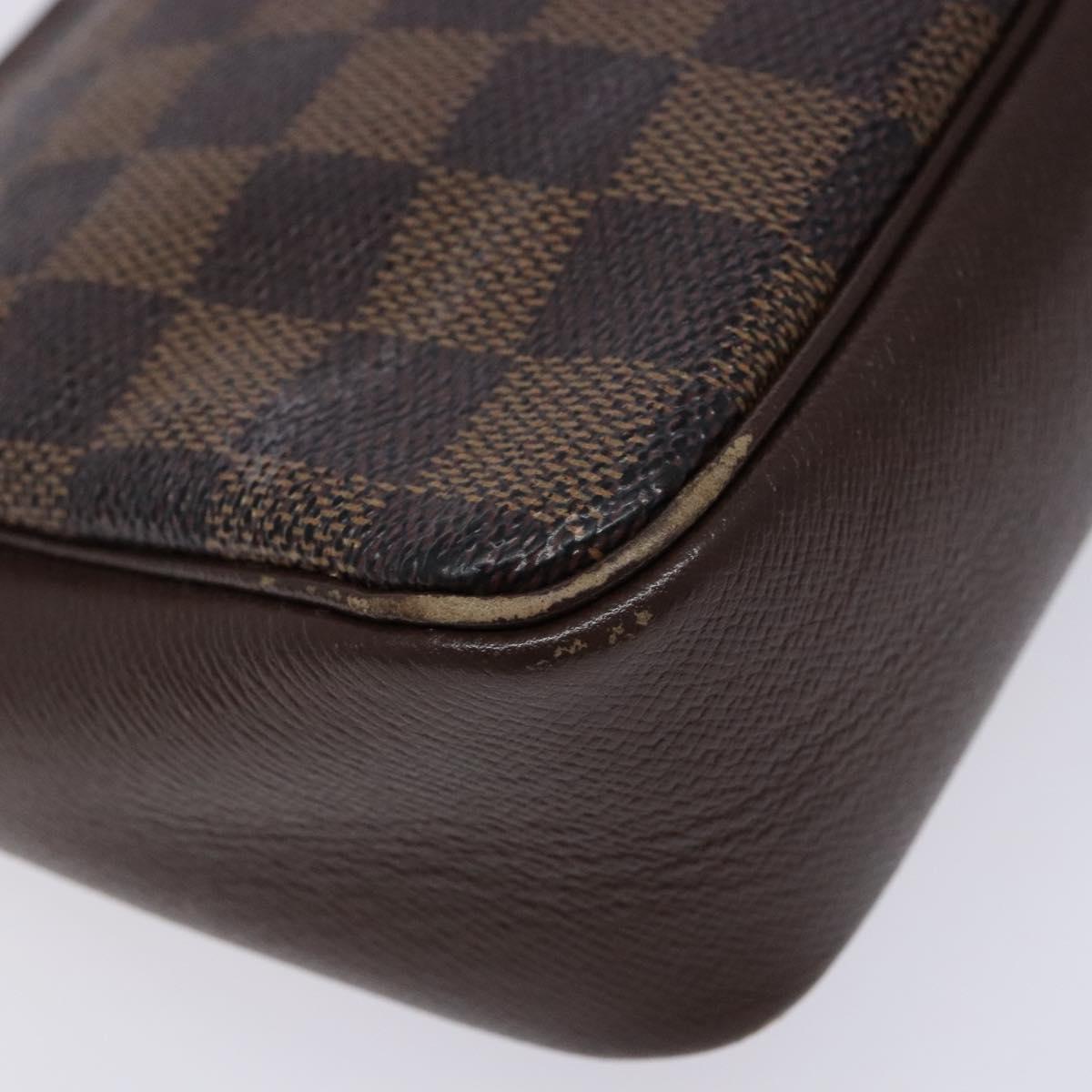 LOUIS VUITTON Damier Ebene Trousse Makeup Pouch N51982 LV Auth 136912