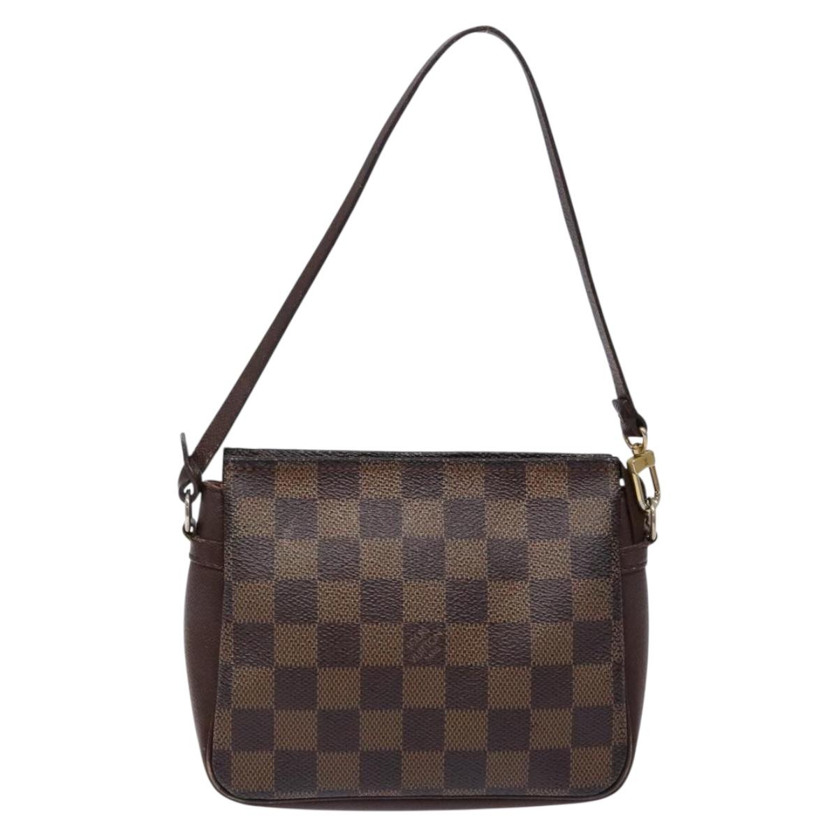 LOUIS VUITTON Damier Ebene Trousse Makeup Pouch N51982 LV Auth 136912