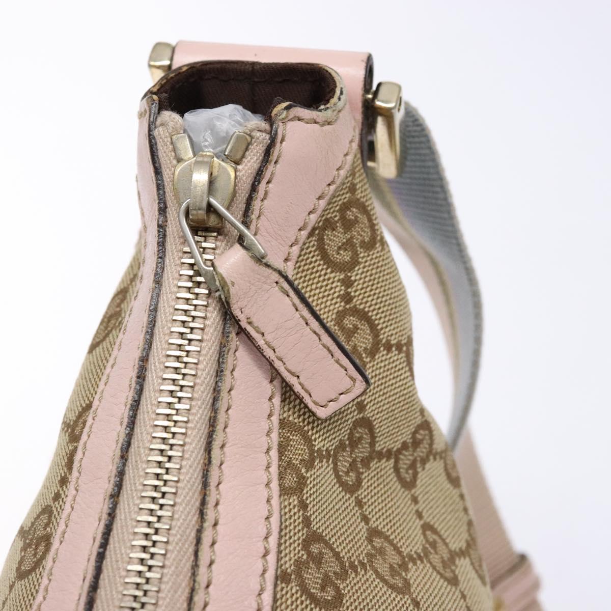 GUCCI GG Canvas Shoulder Bag Beige Gold 182092 Auth 136918