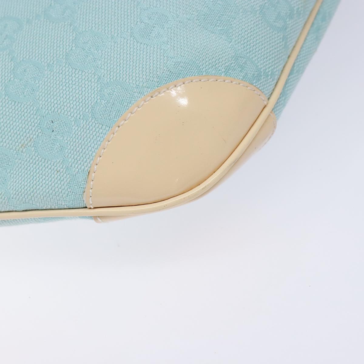 GUCCI GG Canvas Shoulder Bag Light Blue Gold 001 4158 3754 Auth 136919