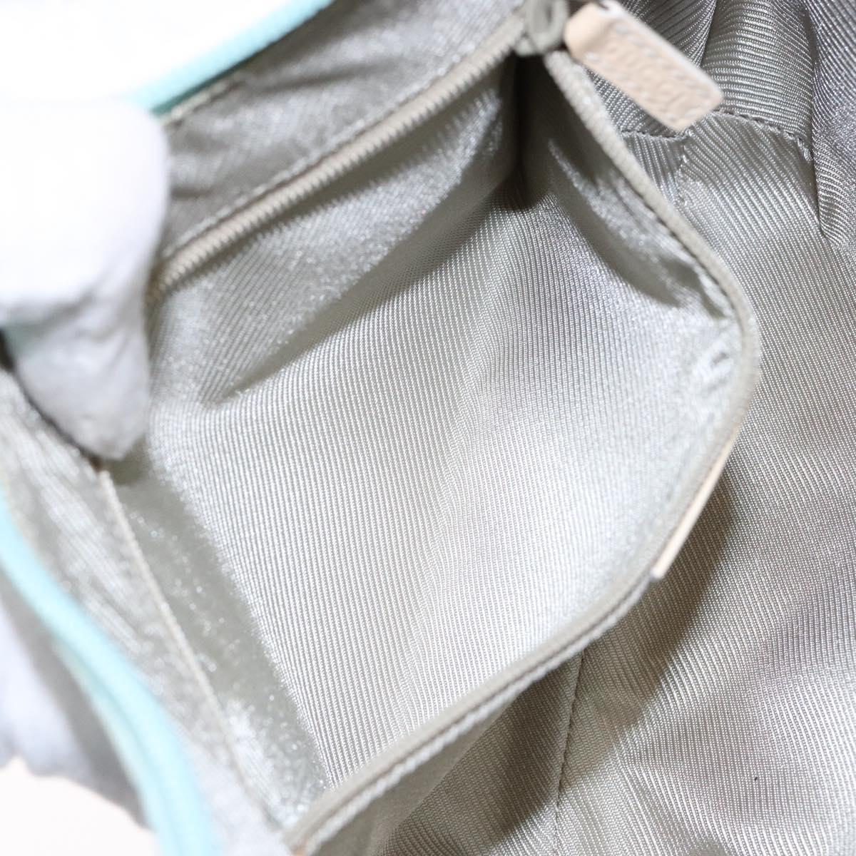 GUCCI GG Canvas Shoulder Bag Light Blue Gold 001 4158 3754 Auth 136919