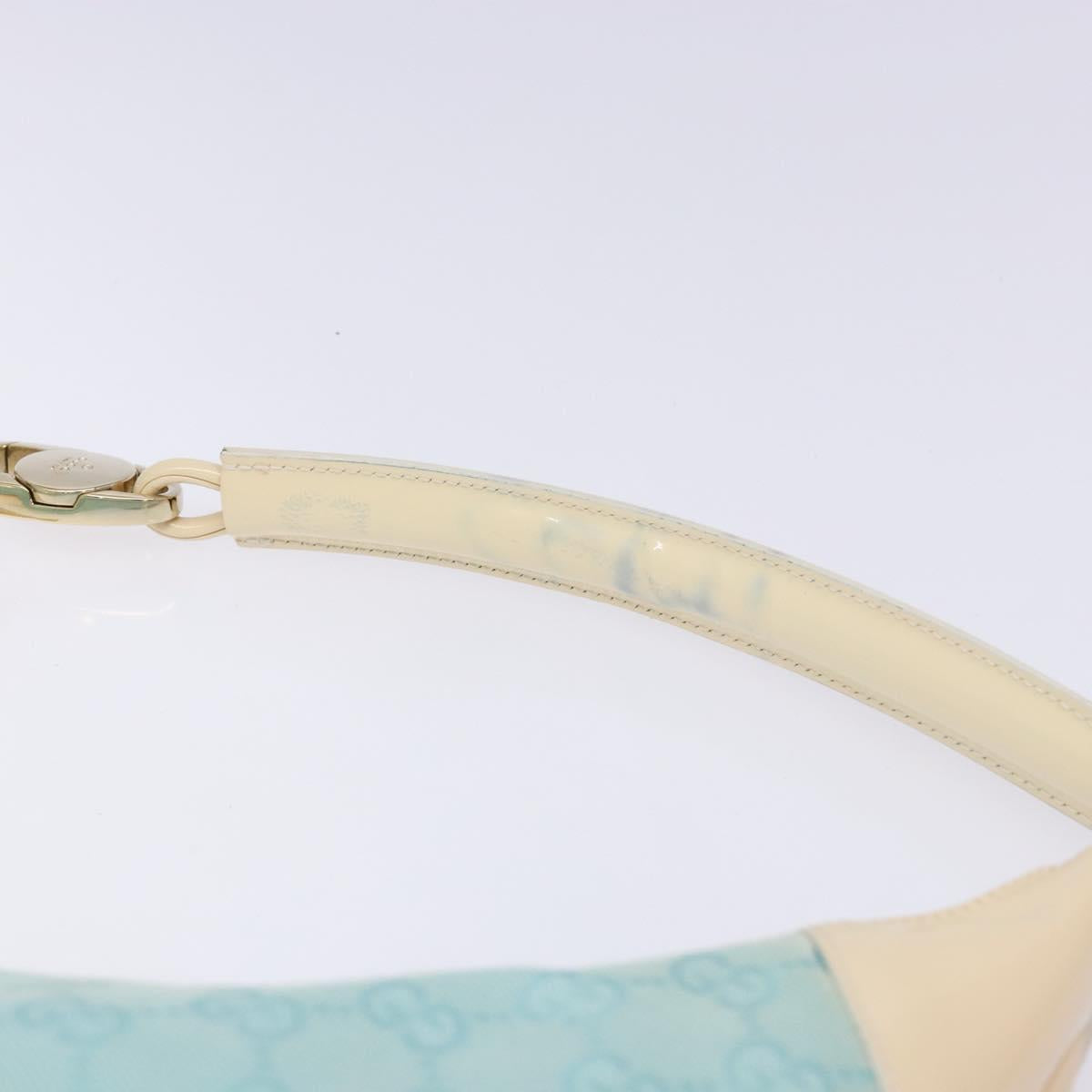 GUCCI GG Canvas Shoulder Bag Light Blue Gold 001 4158 3754 Auth 136919