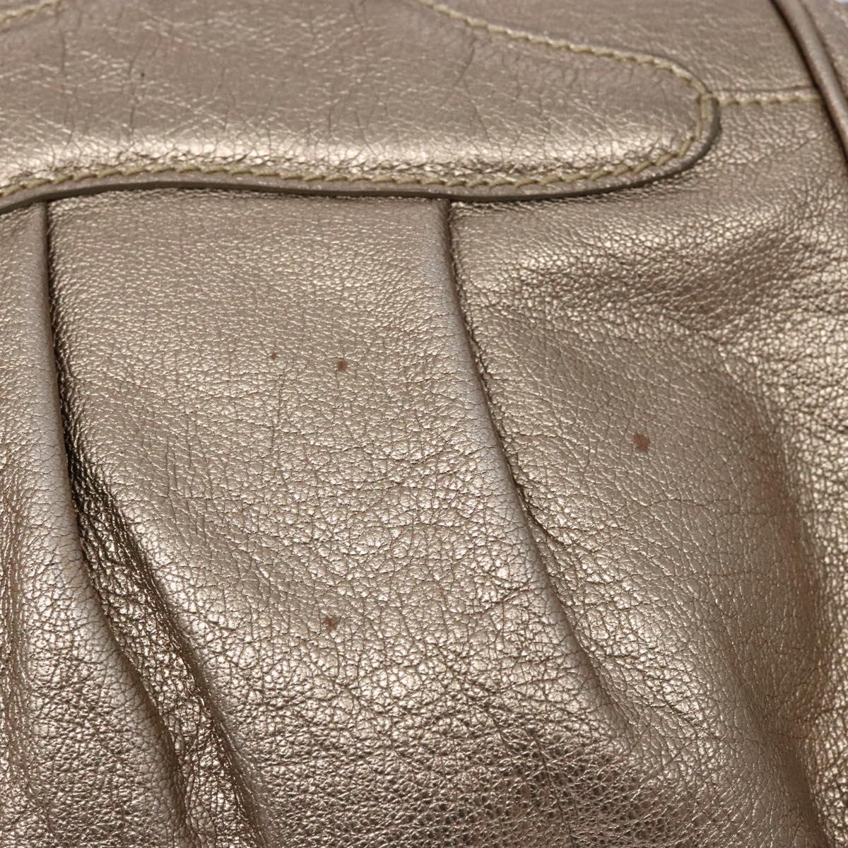 Salvatore Ferragamo Gancini Hand Bag Leather Gold Auth 136922