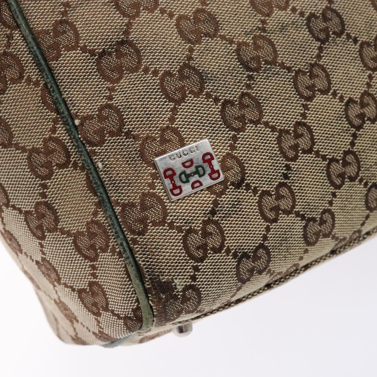 GUCCI GG Canvas Web Sherry Line Tote Bag Beige Green Red 115810 Auth 136923