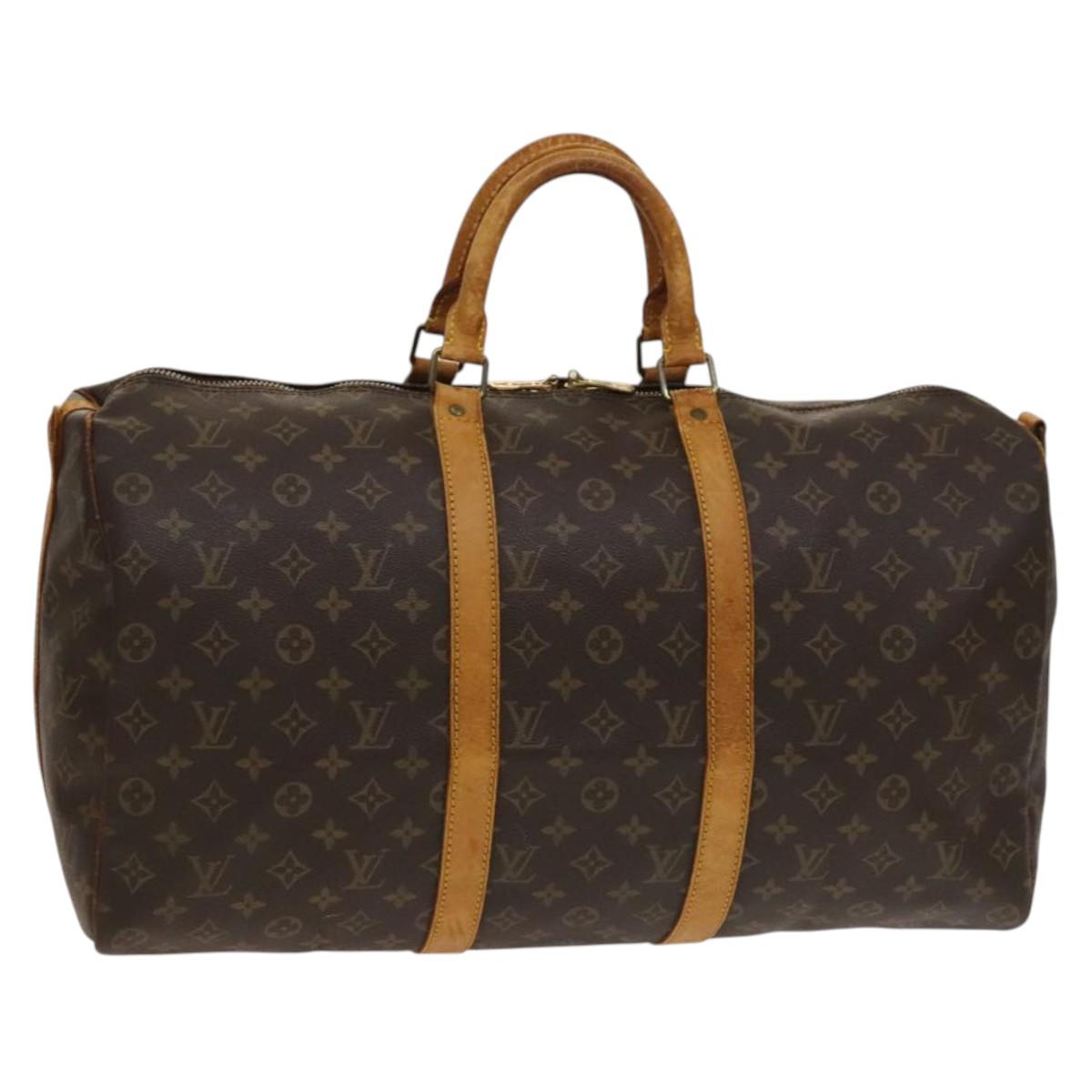 LOUIS VUITTON Monogram Keepall Bandouliere 50 Boston Bag M41416 LV Auth 136941