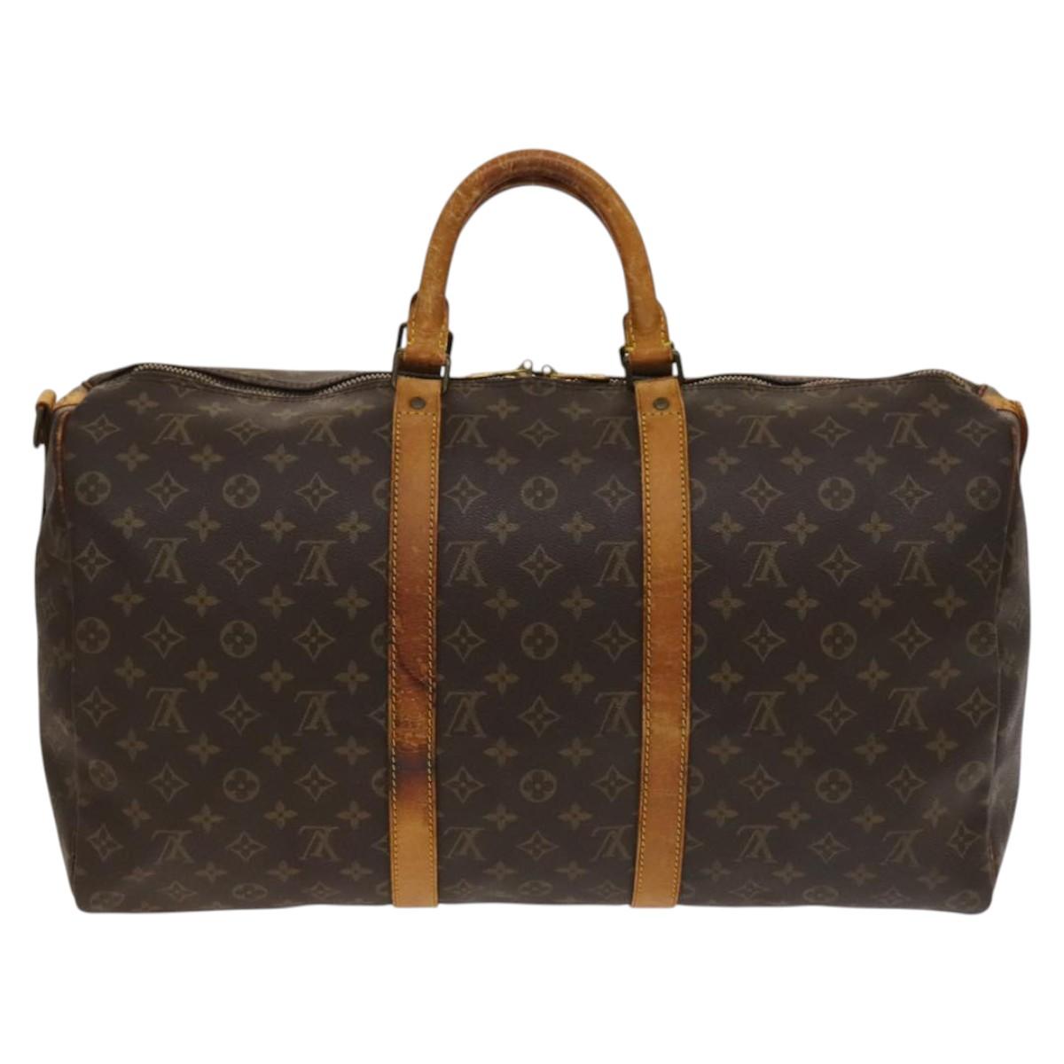 LOUIS VUITTON Monogram Keepall Bandouliere 50 Boston Bag M41416 LV Auth 136941