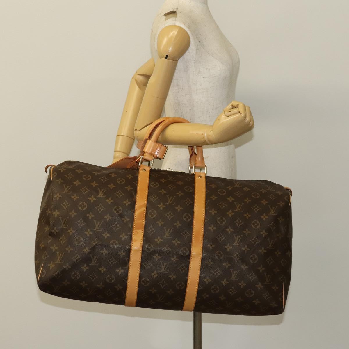 LOUIS VUITTON Monogram Keepall 55 Boston Bag M41424 LV Auth 136943