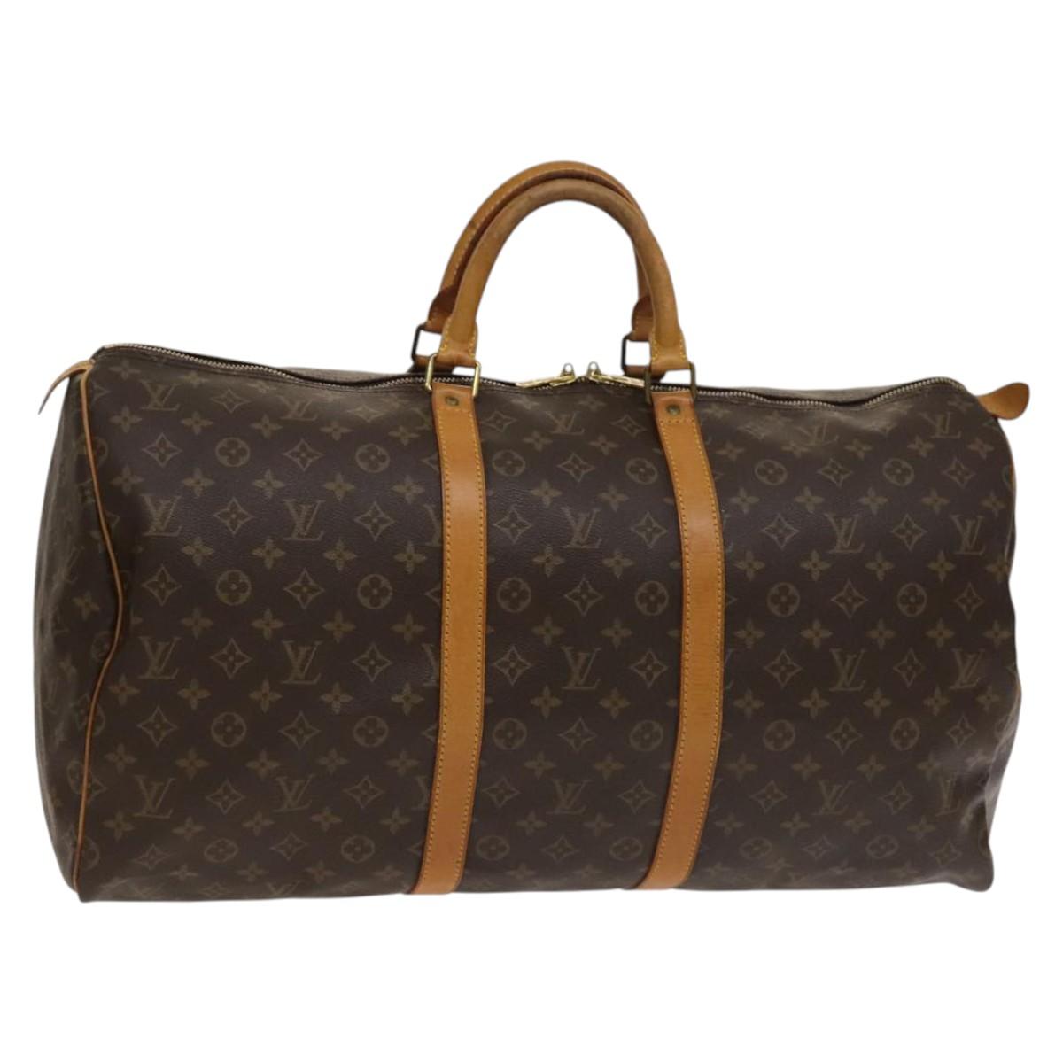 LOUIS VUITTON Monogram Keepall 55 Boston Bag M41424 LV Auth 136944