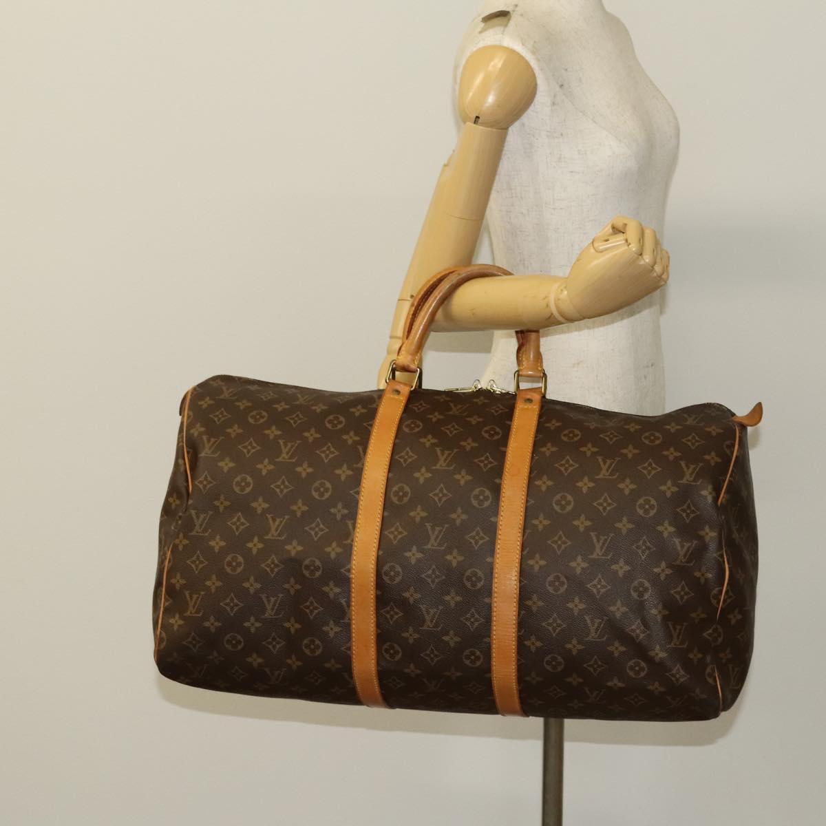 LOUIS VUITTON Monogram Keepall 55 Boston Bag M41424 LV Auth 136944