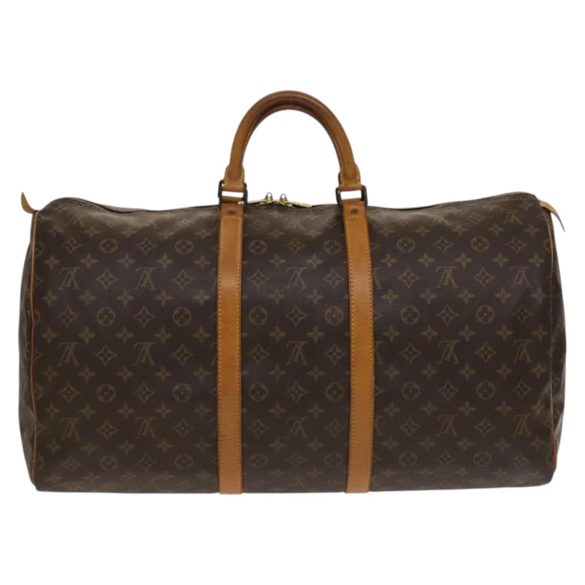 LOUIS VUITTON Monogram Keepall 55 Boston Bag M41424 LV Auth 136944