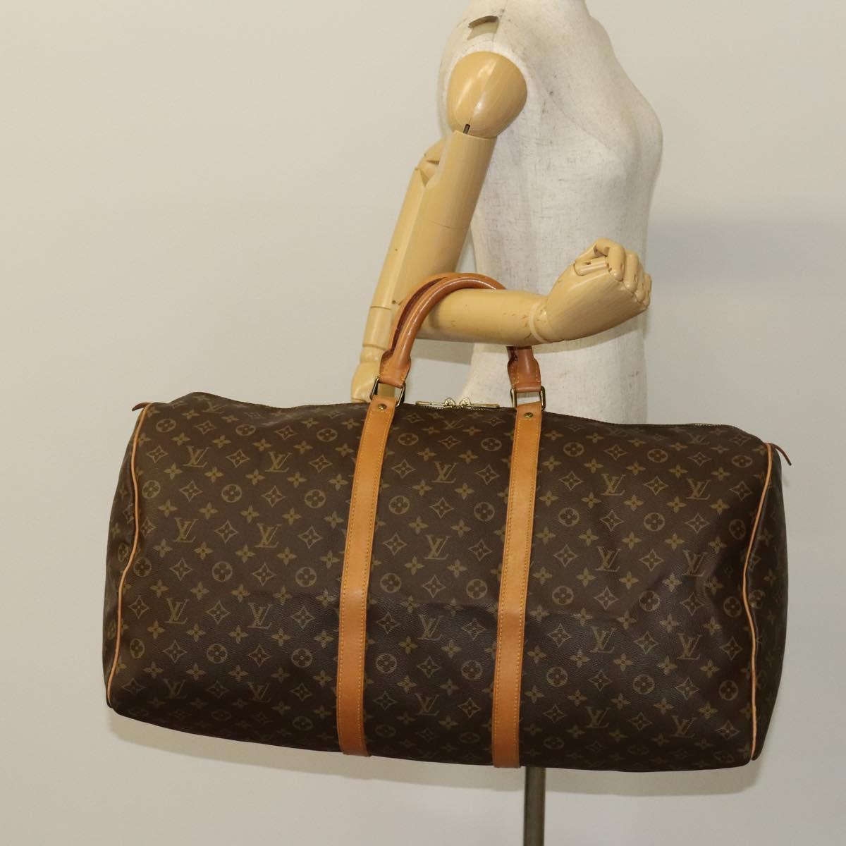LOUIS VUITTON Monogram Keepall 60 Boston Bag M41422 LV Auth 136946