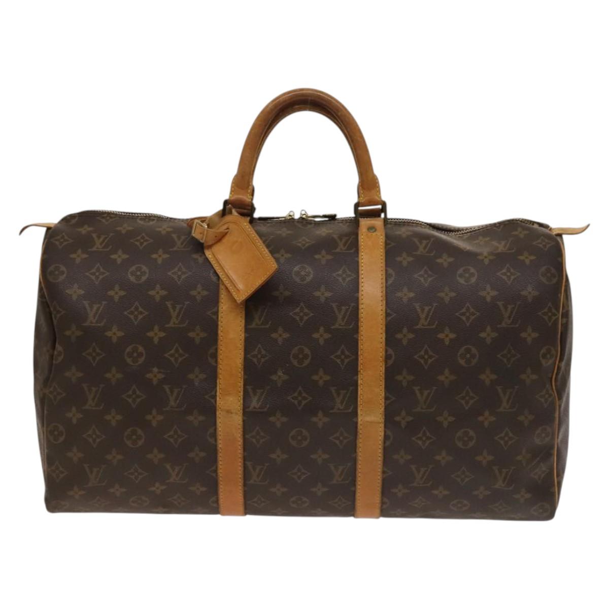 LOUIS VUITTON Monogram Keepall 50 Boston Bag M41426 LV Auth 136960