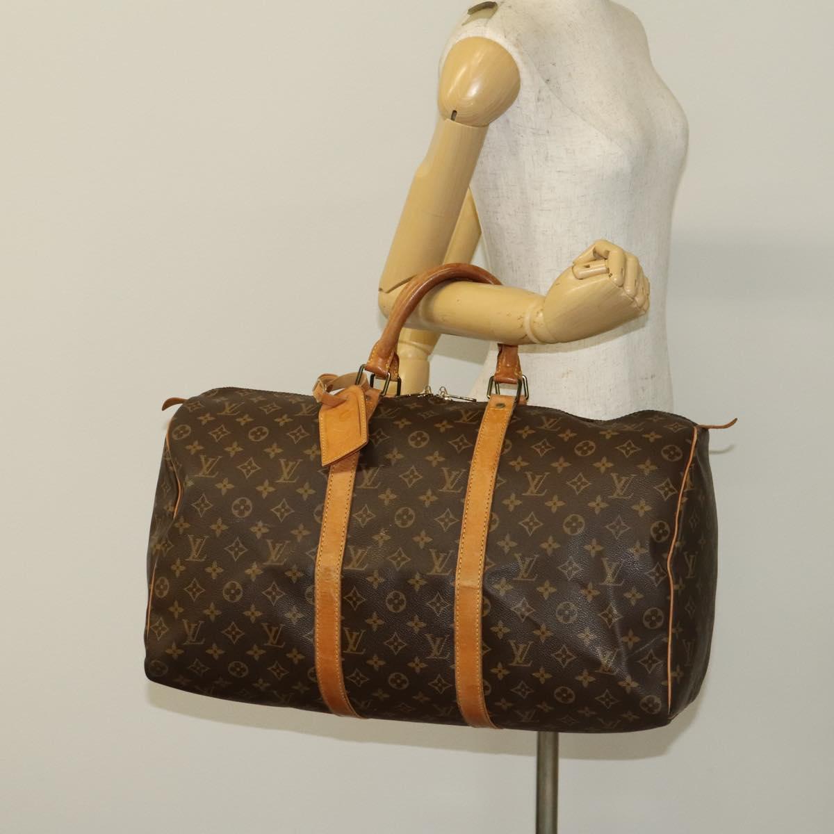 LOUIS VUITTON Monogram Keepall 50 Boston Bag M41426 LV Auth 136960