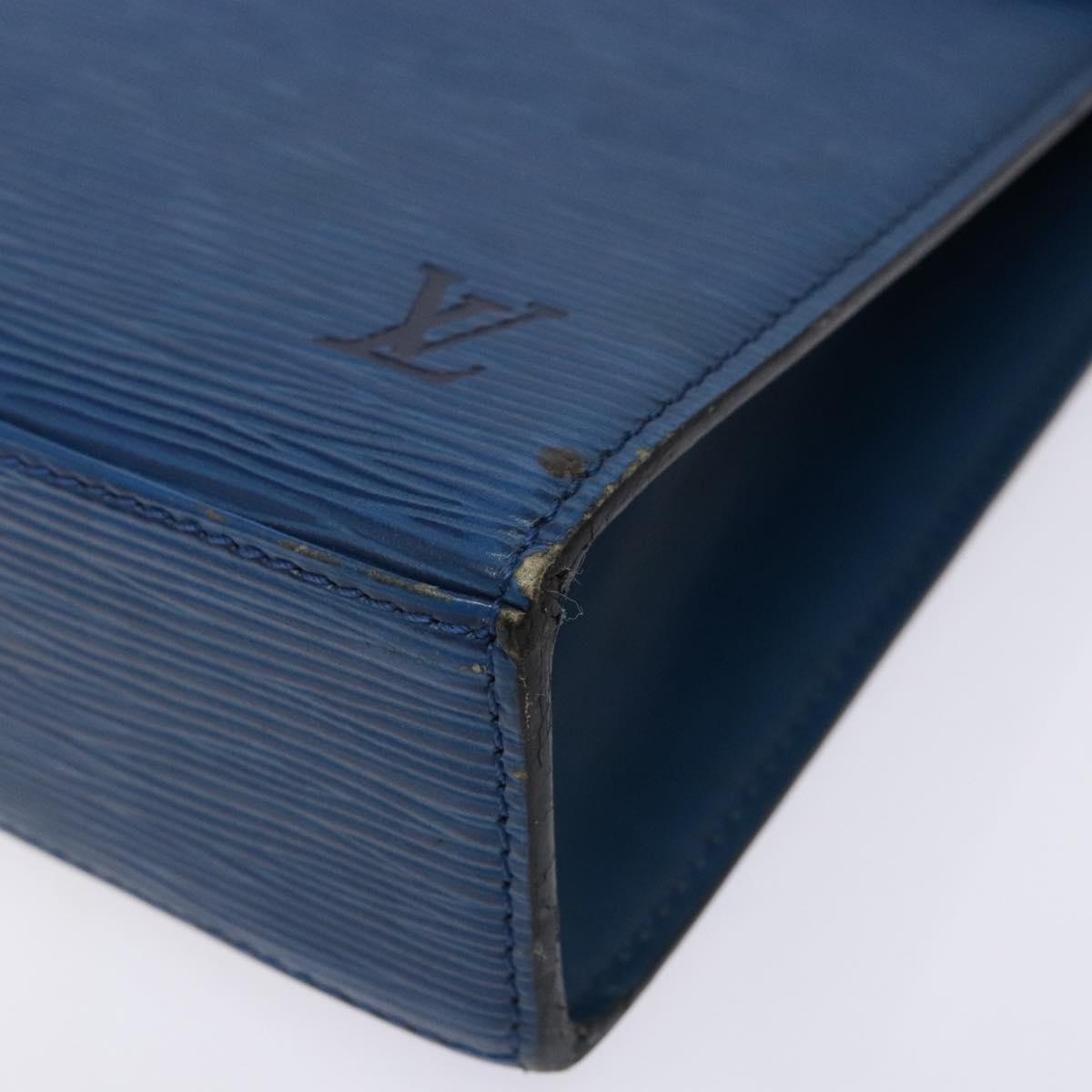 LOUIS VUITTON Epi Malesherbes Hand Bag Blue M52375 LV Auth 136983