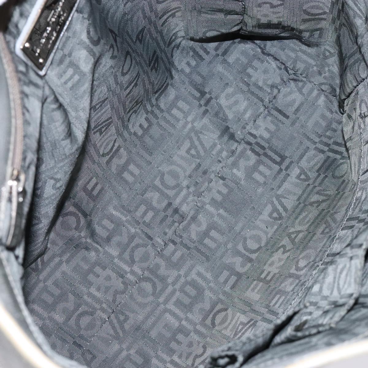 Salvatore Ferragamo Gancini Tote Bag Leather Silver Auth 137002