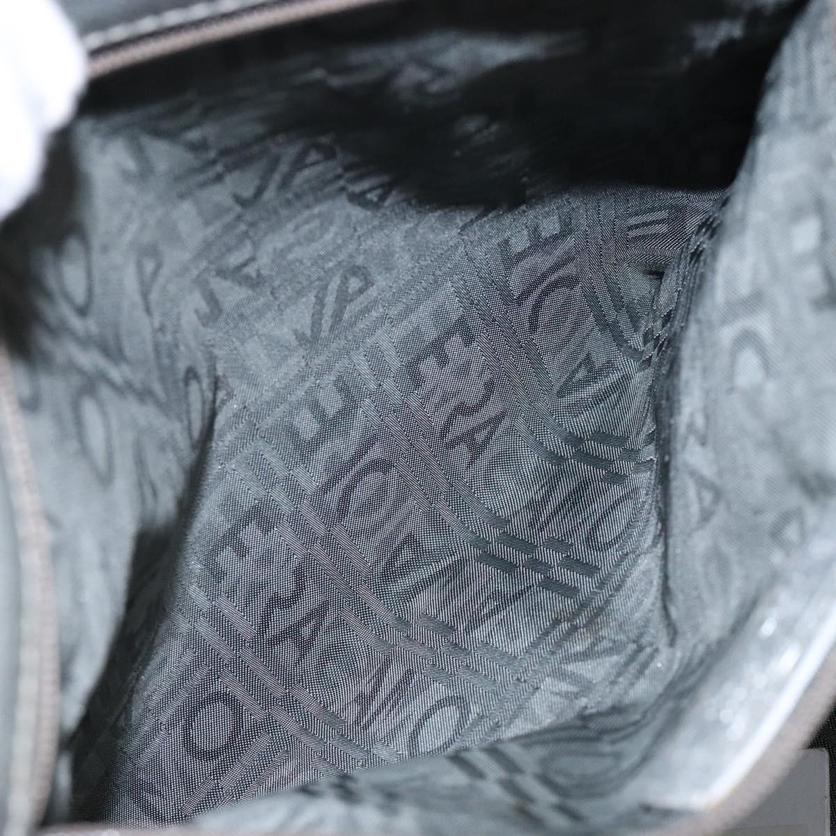 Salvatore Ferragamo Gancini Tote Bag Leather Silver Auth 137002