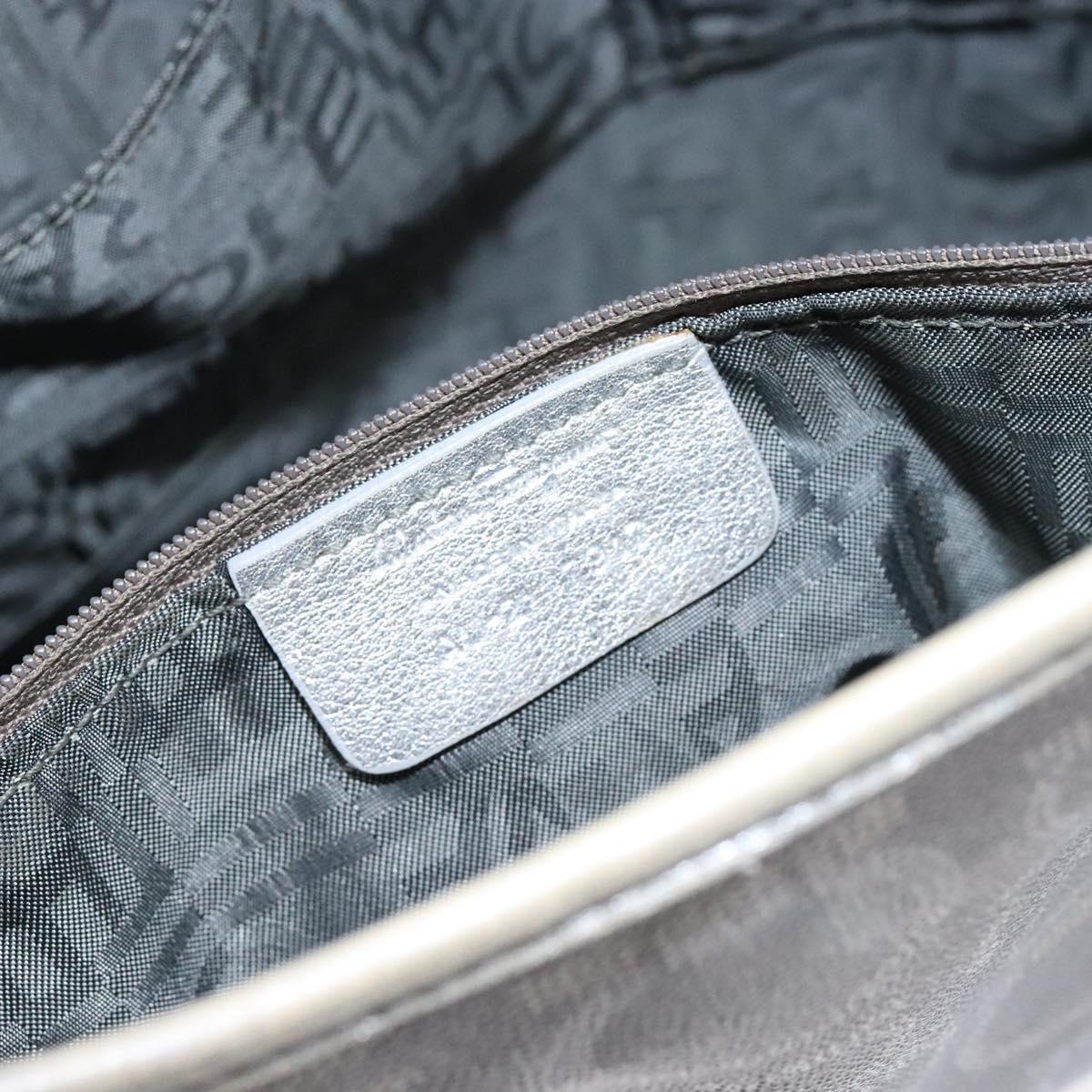 Salvatore Ferragamo Gancini Tote Bag Leather Silver Auth 137002